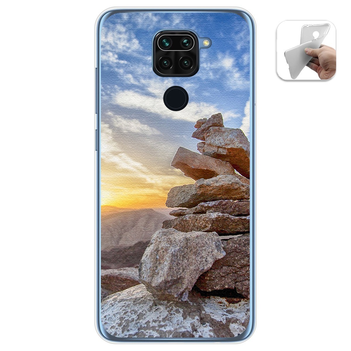 Funda Gel Tpu para Xiaomi Redmi Note 9 diseño Sunset Dibujos