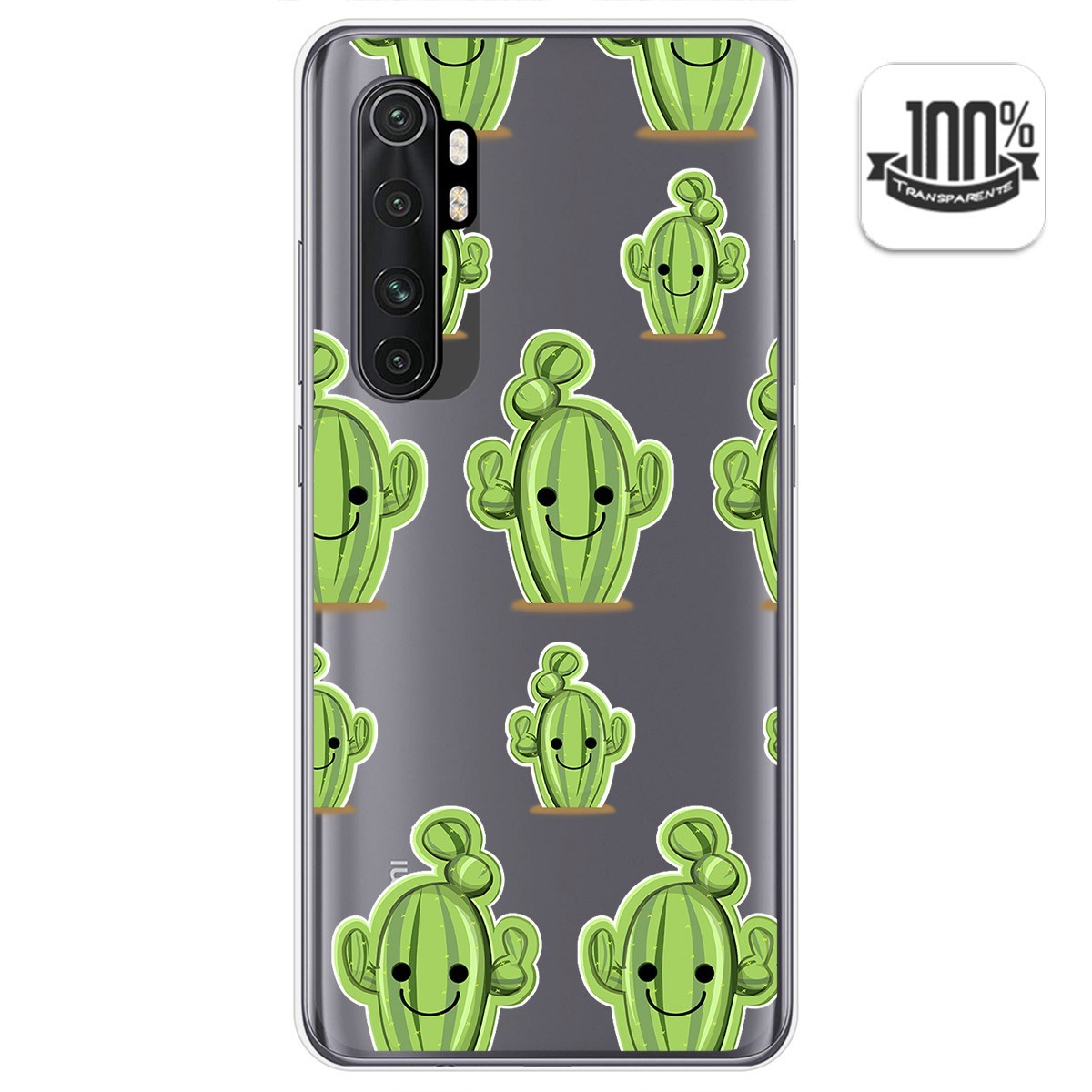 Funda Gel Transparente para Xiaomi Mi Note 10 Lite diseño Cactus Dibujos