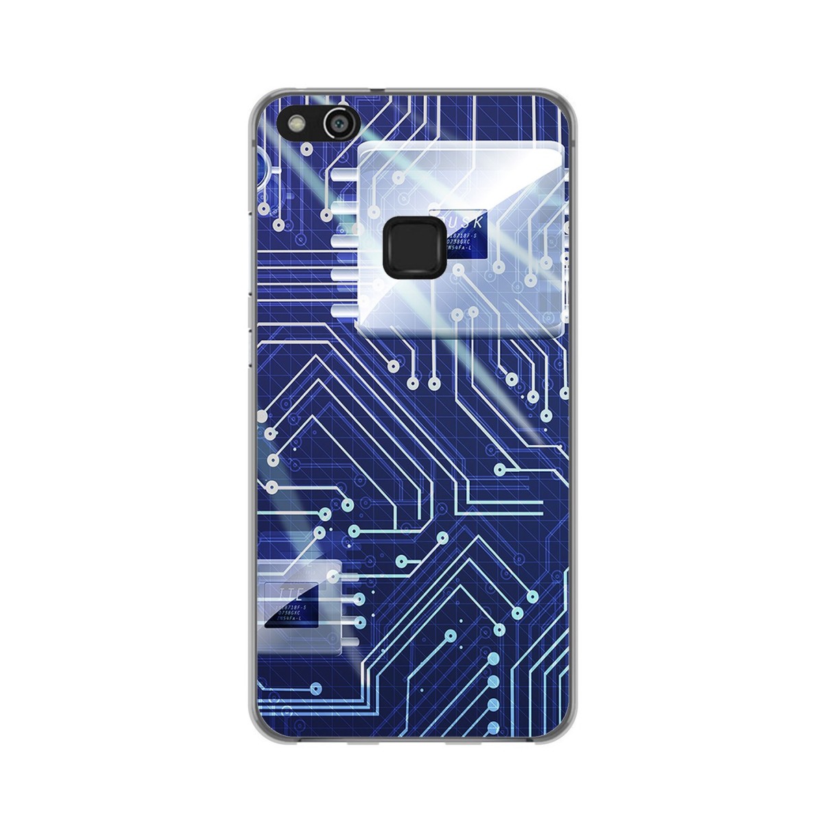Funda Gel Tpu para Huawei P10 Lite Diseño Circuito Dibujos