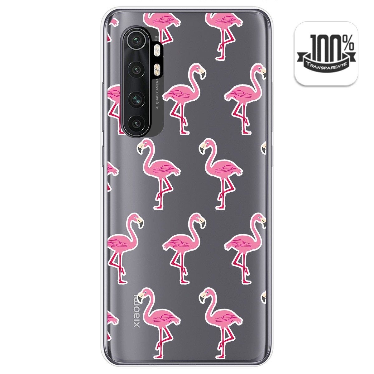 Funda Gel Transparente para Xiaomi Mi Note 10 Lite diseño Flamenco Dibujos