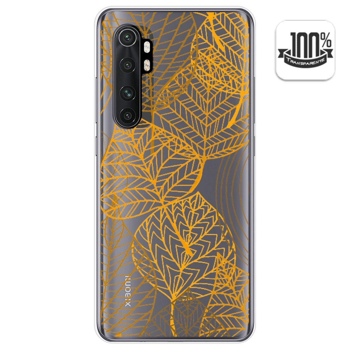Funda Gel Transparente para Xiaomi Mi Note 10 Lite diseño Hojas Dibujos
