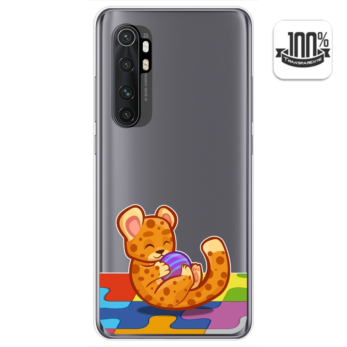Funda Gel Transparente para Xiaomi Mi Note 10 Lite diseño Leopardo Dibujos