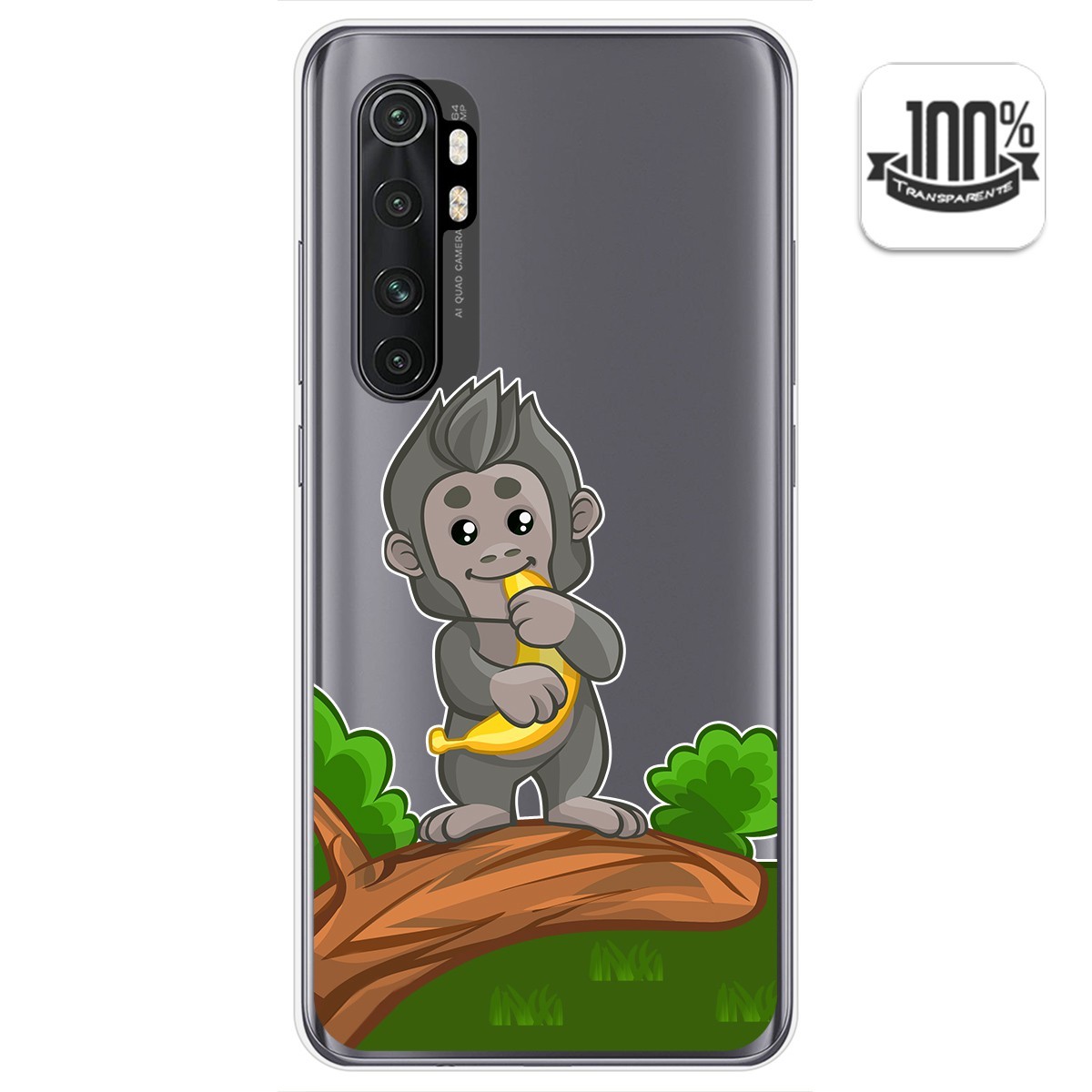 Funda Gel Transparente para Xiaomi Mi Note 10 Lite diseño Mono Dibujos