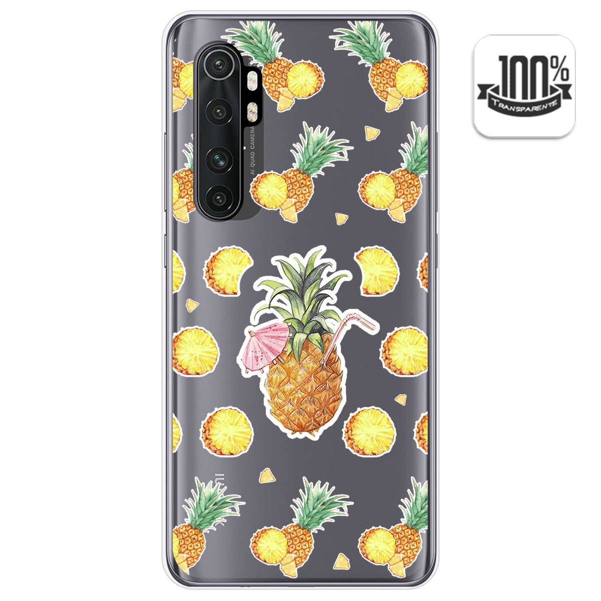 Funda Gel Transparente para Xiaomi Mi Note 10 Lite diseño Piña Dibujos