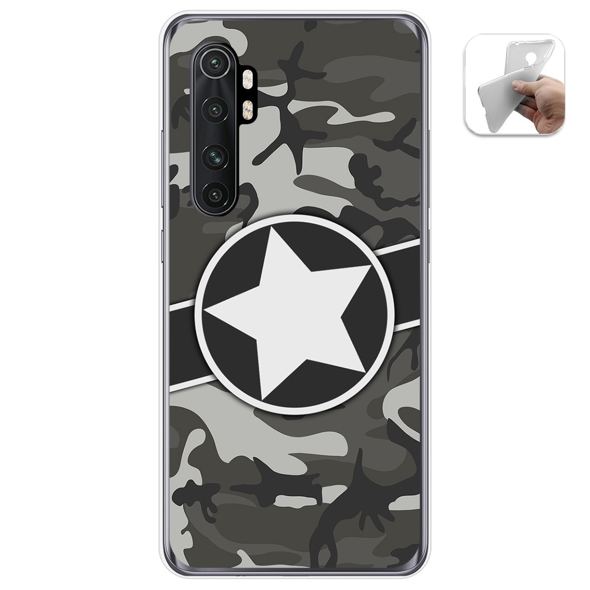 Funda Gel Tpu para Xiaomi Mi Note 10 Lite diseño Camuflaje 02 Dibujos
