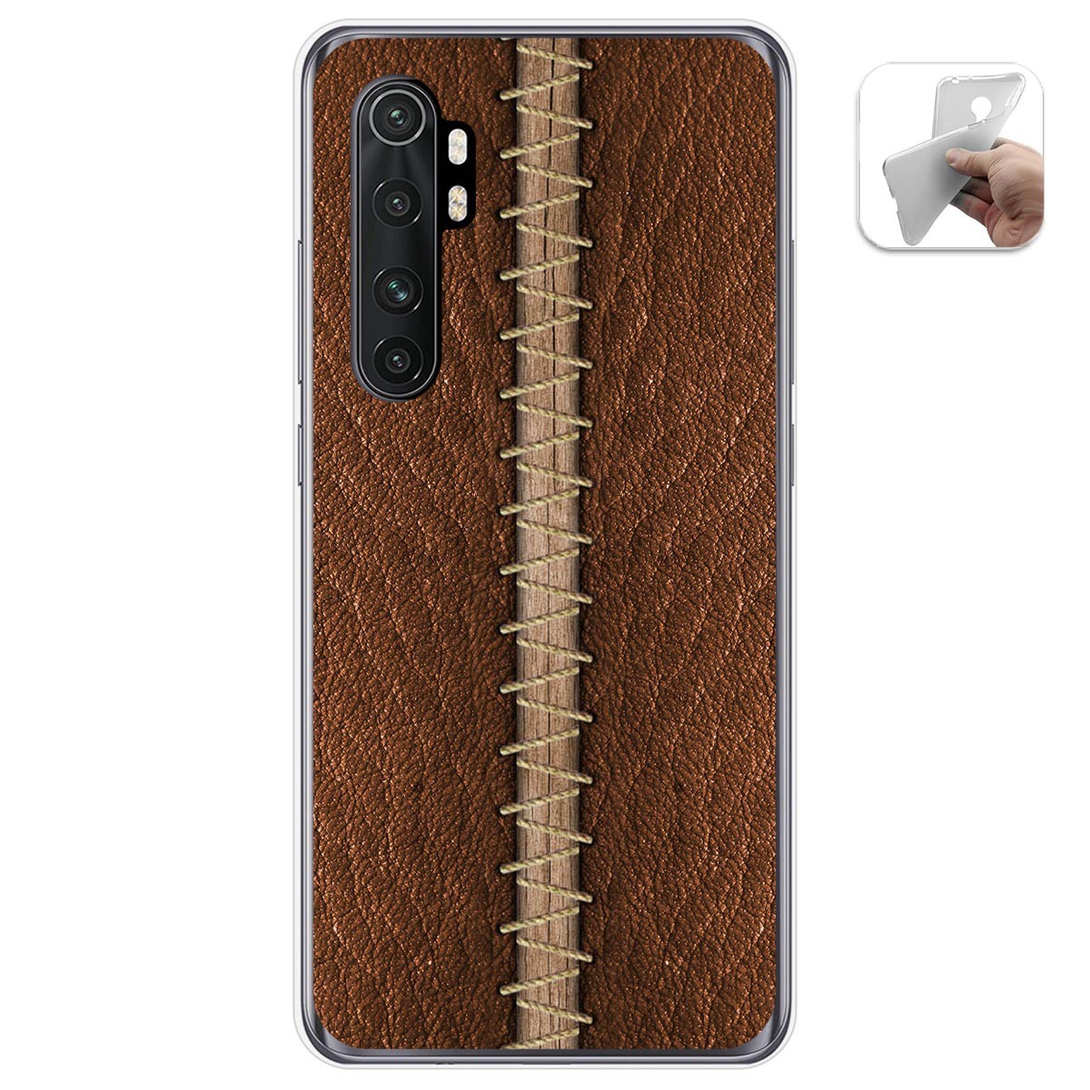 Funda Gel Tpu para Xiaomi Mi Note 10 Lite diseño Cuero 01 Dibujos