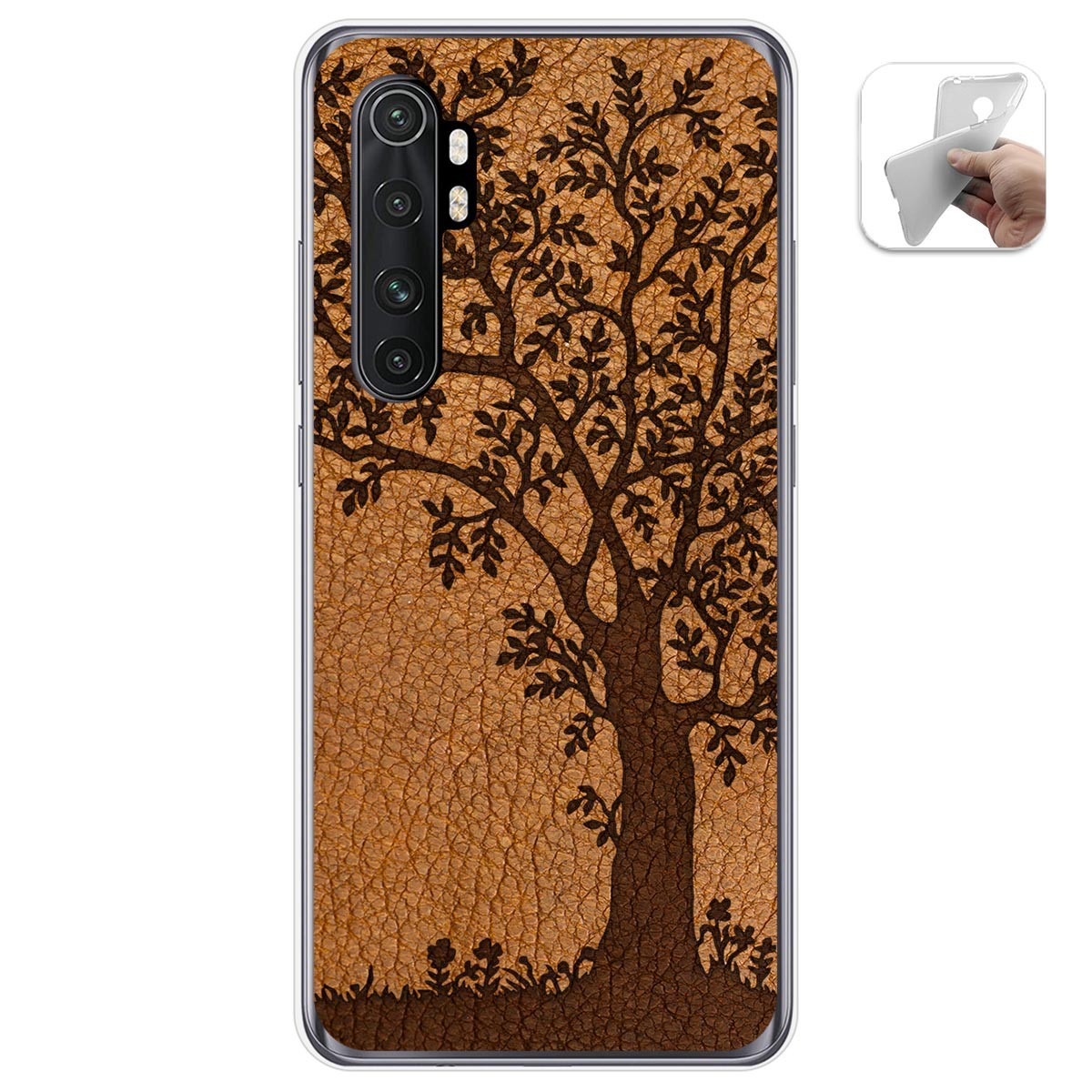 Funda Gel Tpu para Xiaomi Mi Note 10 Lite diseño Cuero 03 Dibujos