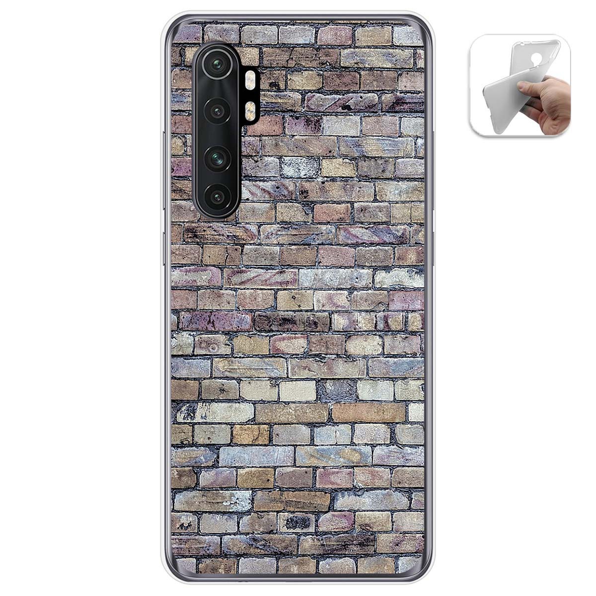 Funda Gel Tpu para Xiaomi Mi Note 10 Lite diseño Ladrillo 02 Dibujos