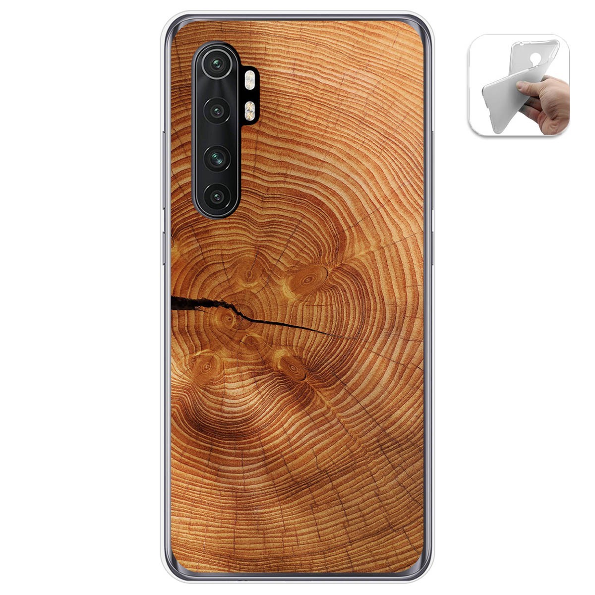 Funda Gel Tpu para Xiaomi Mi Note 10 Lite diseño Madera 04 Dibujos