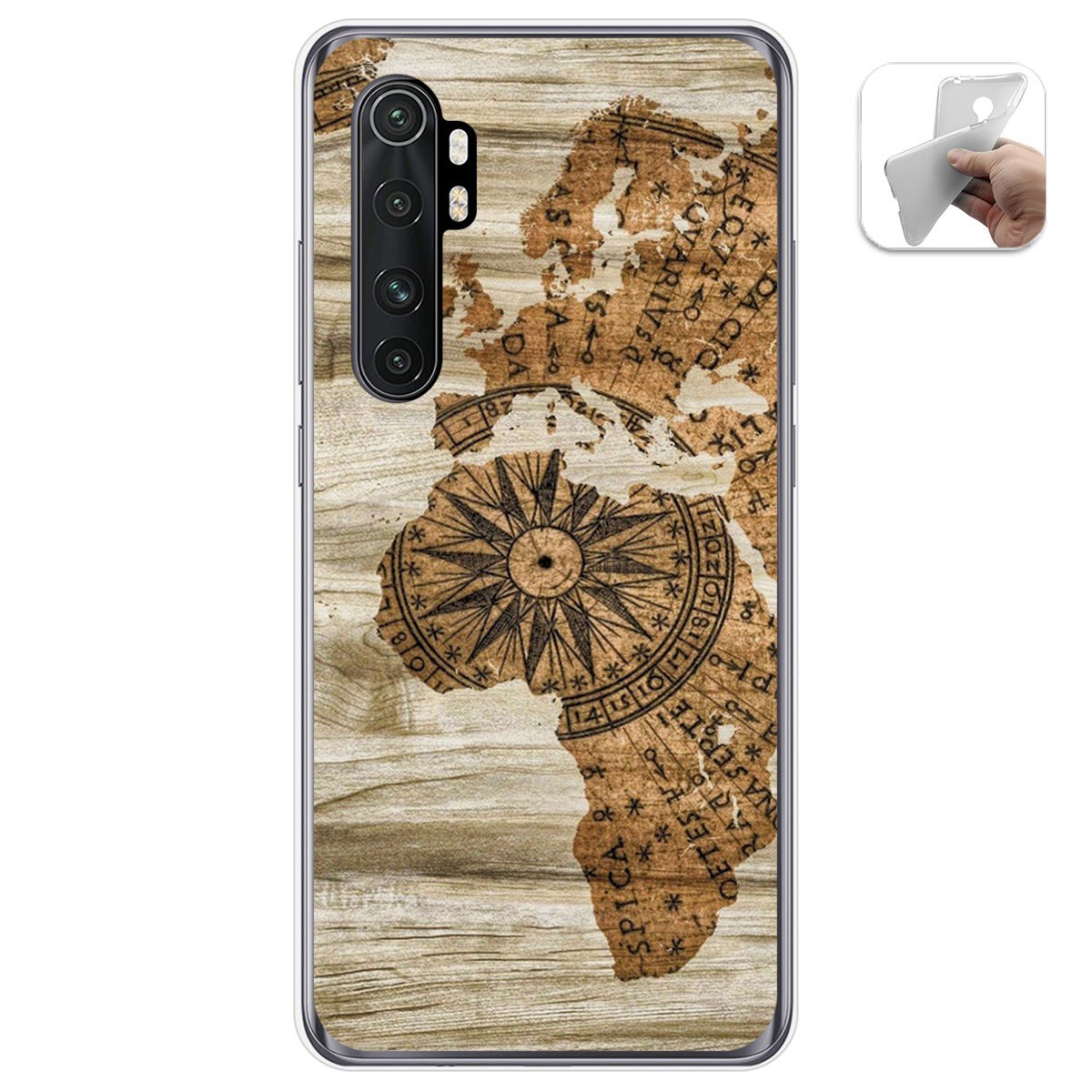 Funda Gel Tpu para Xiaomi Mi Note 10 Lite diseño Madera 07 Dibujos
