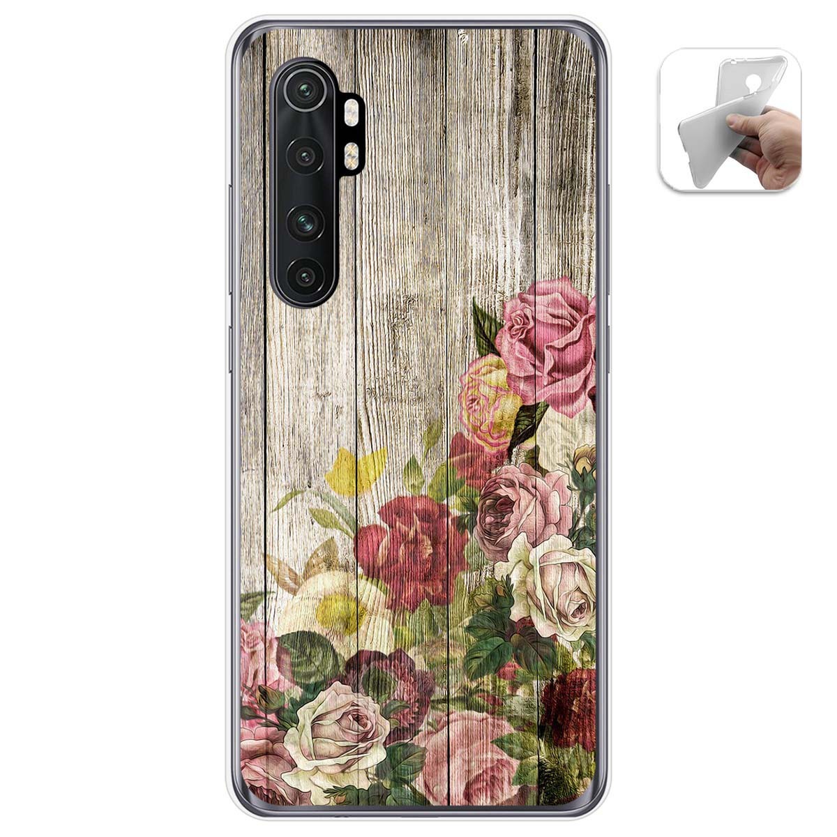 Funda Gel Tpu para Xiaomi Mi Note 10 Lite diseño Madera 08 Dibujos