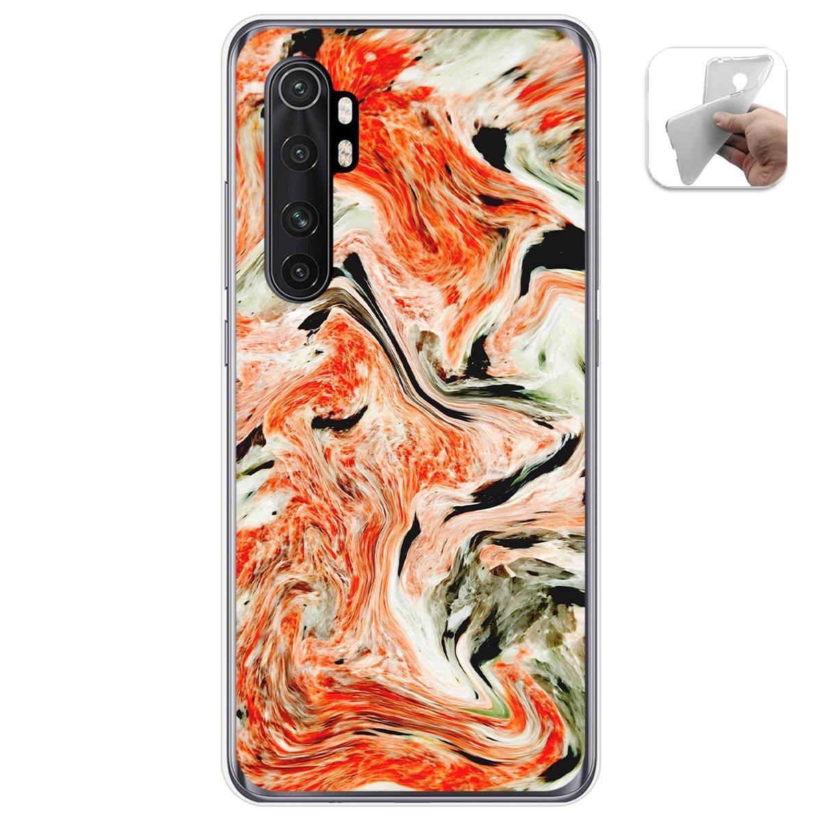 Funda Gel Tpu para Xiaomi Mi Note 10 Lite diseño Mármol 12 Dibujos