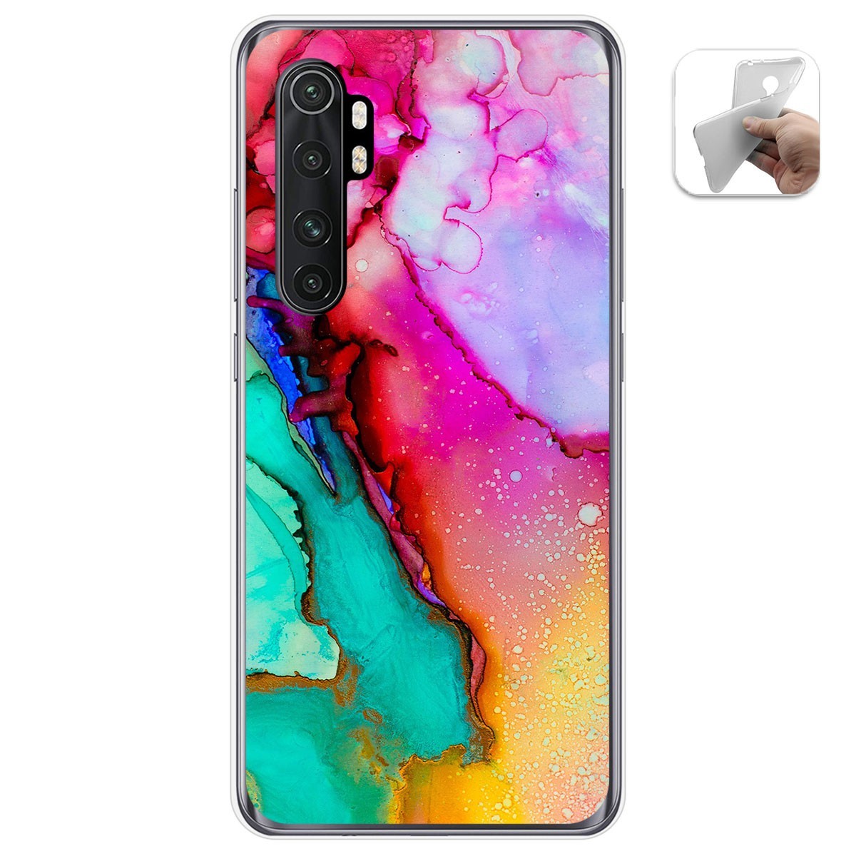 Funda Gel Tpu para Xiaomi Mi Note 10 Lite diseño Mármol 15 Dibujos