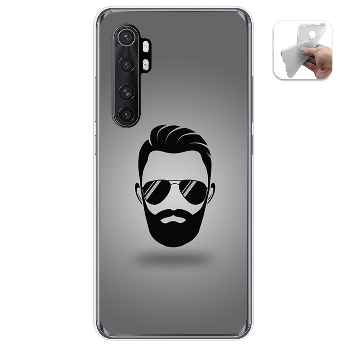 Funda Gel Tpu para Xiaomi Mi Note 10 Lite diseño Barba Dibujos