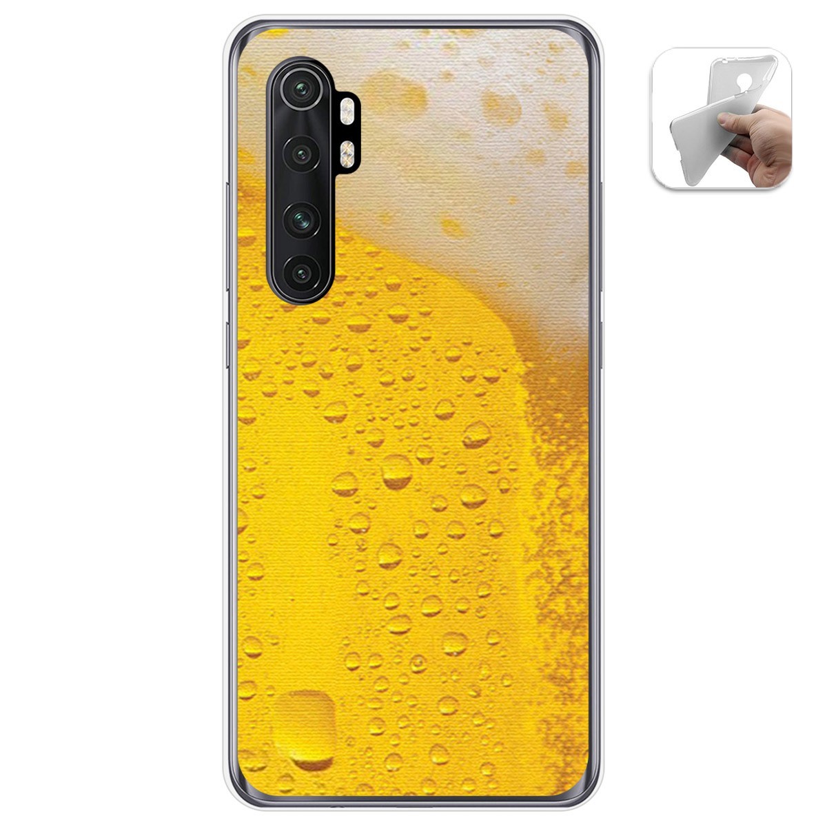 Funda Gel Tpu para Xiaomi Mi Note 10 Lite diseño Cerveza Dibujos