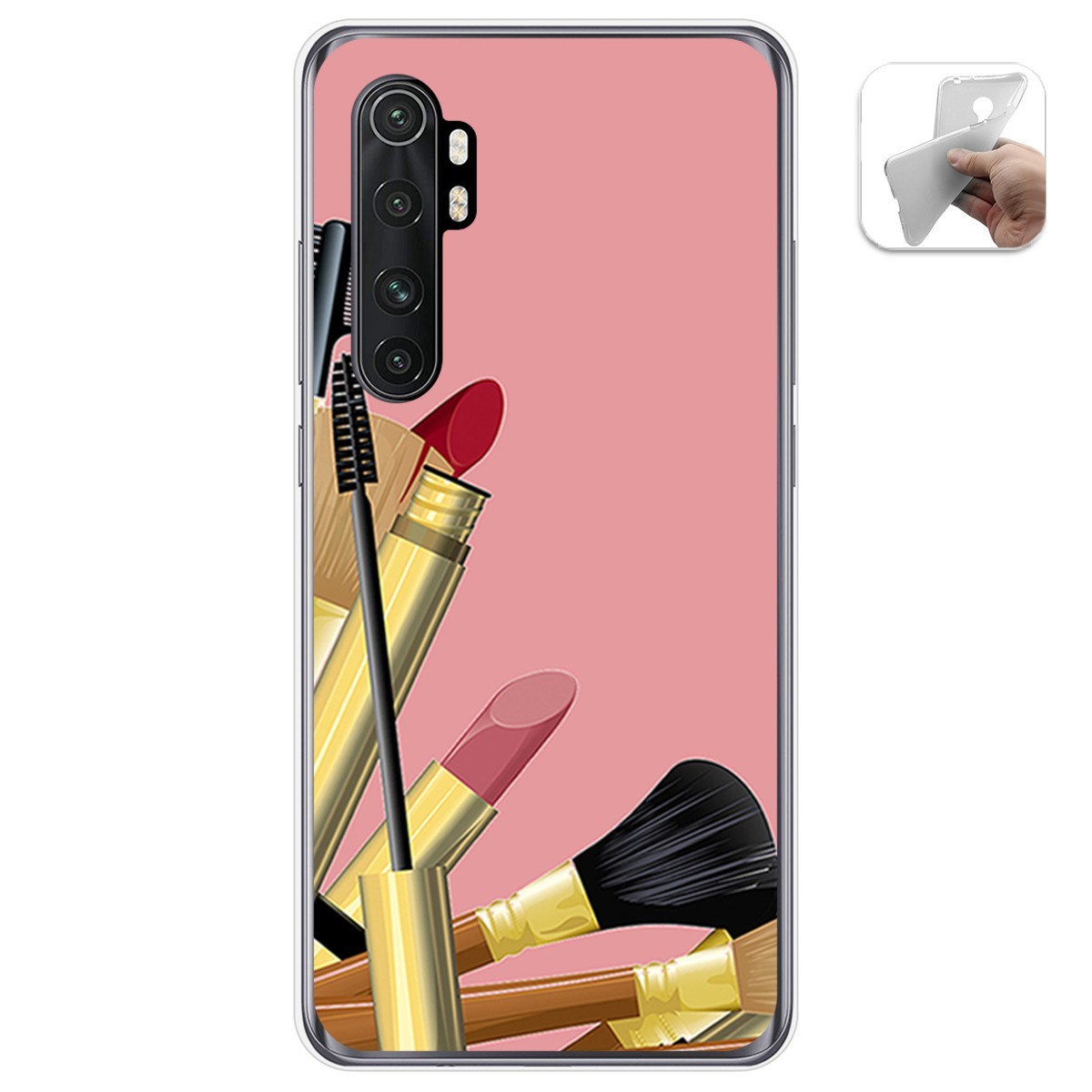 Funda Gel Tpu para Xiaomi Mi Note 10 Lite diseño Brochas Dibujos