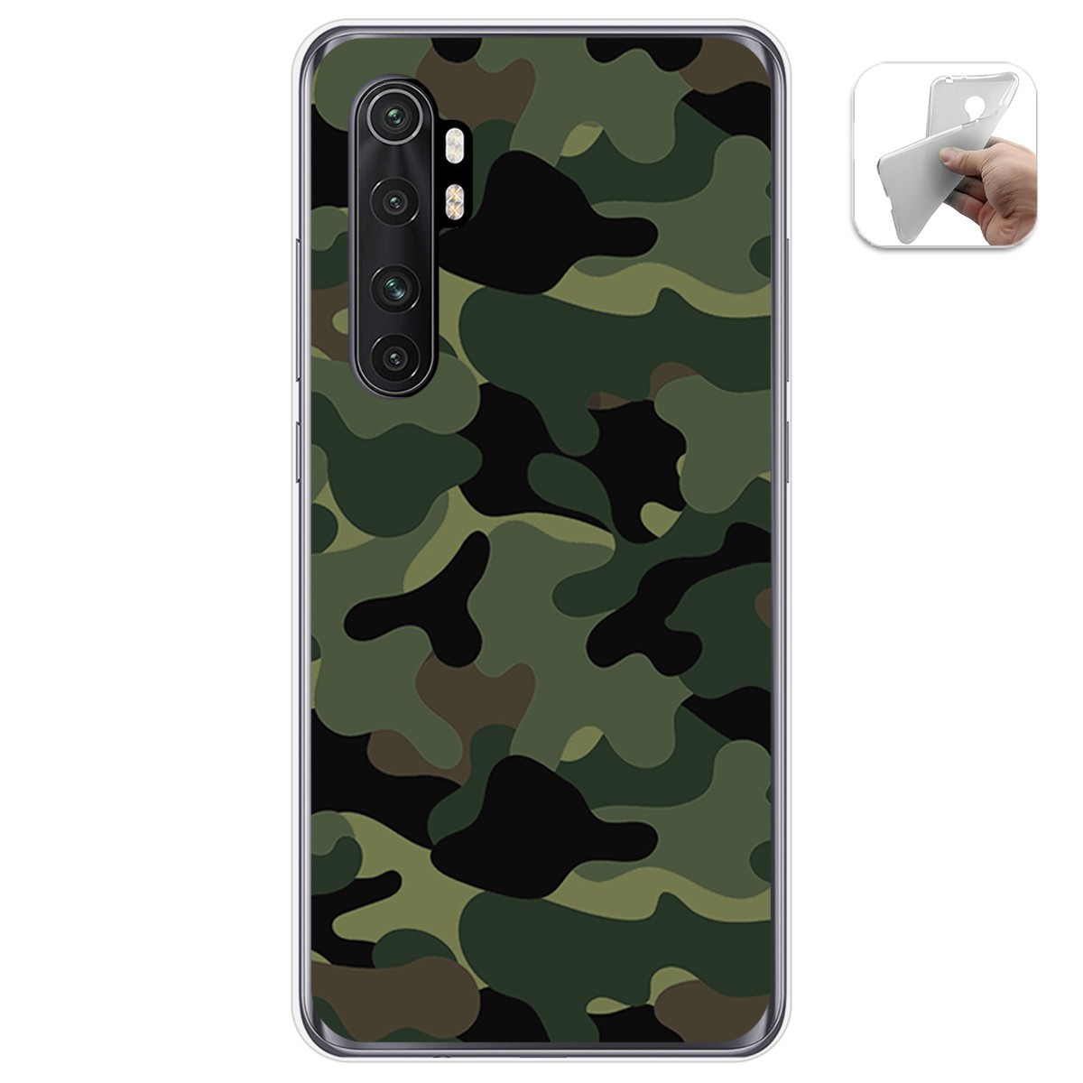 Funda Gel Tpu para Xiaomi Mi Note 10 Lite diseño Camuflaje Dibujos