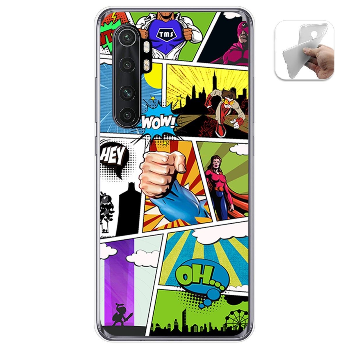 Funda Gel Tpu para Xiaomi Mi Note 10 Lite diseño Comic Dibujos