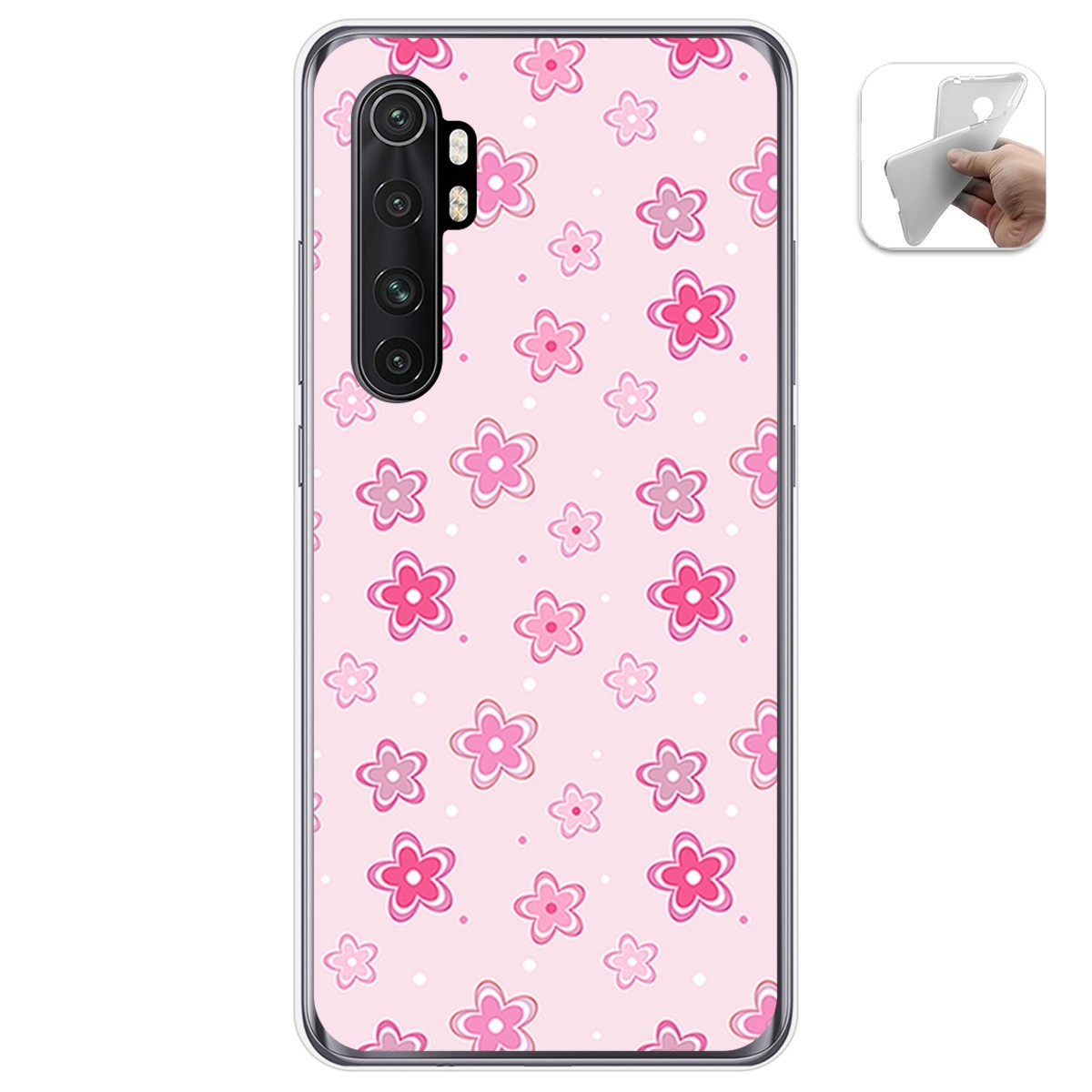 Funda Gel Tpu para Xiaomi Mi Note 10 Lite diseño Flores Dibujos