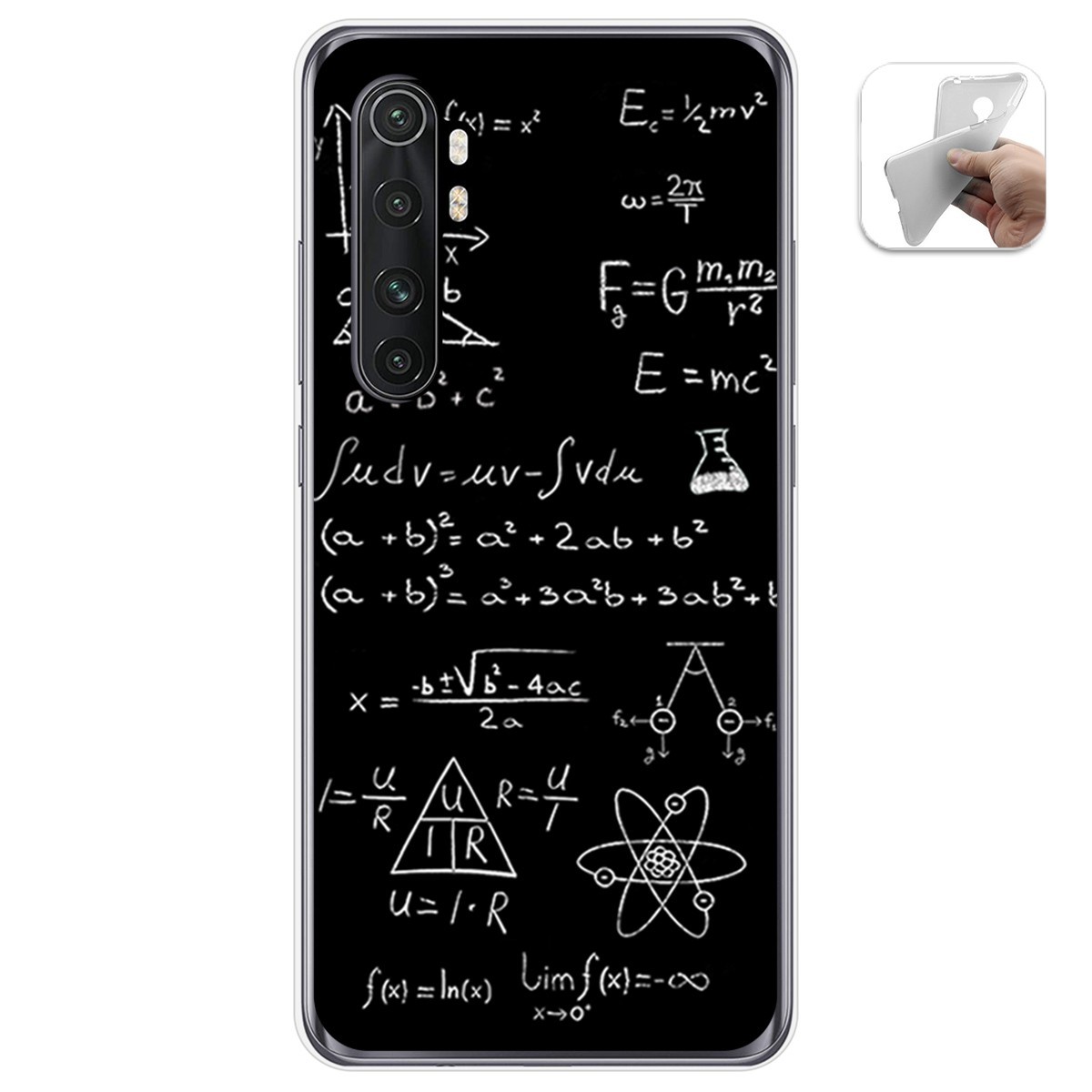 Funda Gel Tpu para Xiaomi Mi Note 10 Lite diseño Formulas Dibujos