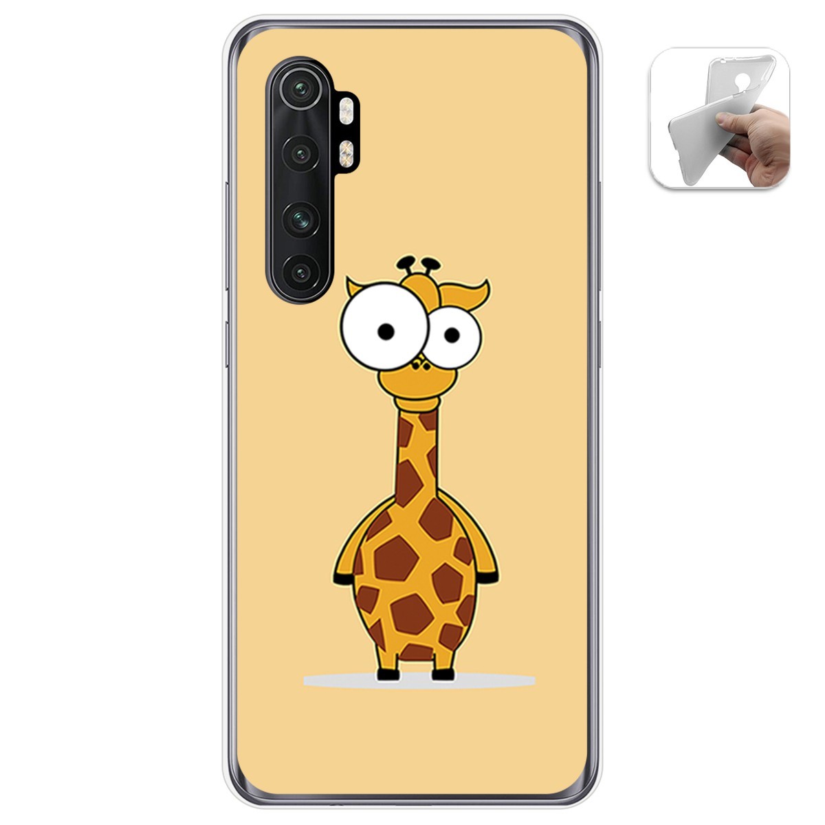 Funda Gel Tpu para Xiaomi Mi Note 10 Lite diseño Jirafa Dibujos