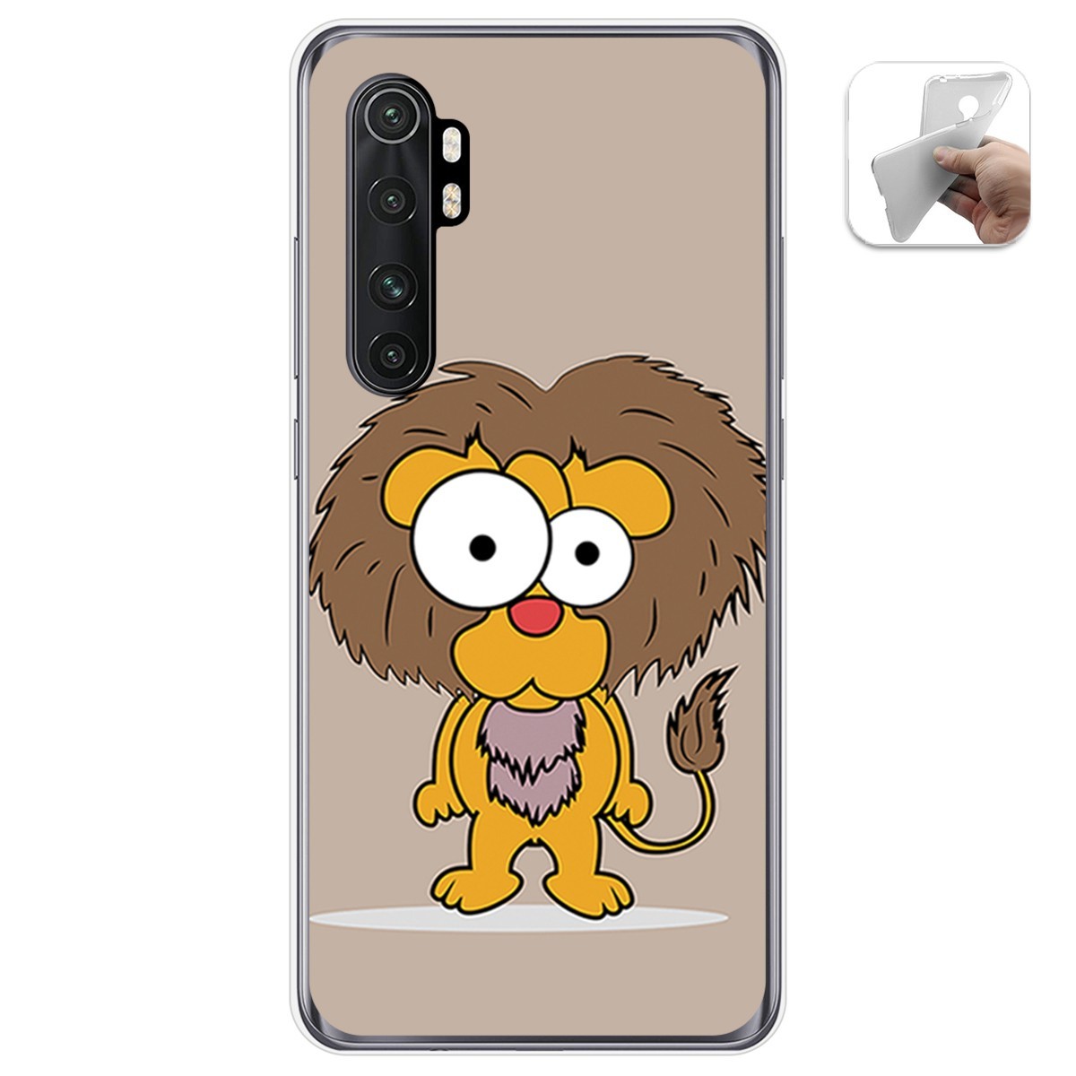 Funda Gel Tpu para Xiaomi Mi Note 10 Lite diseño Leon Dibujos