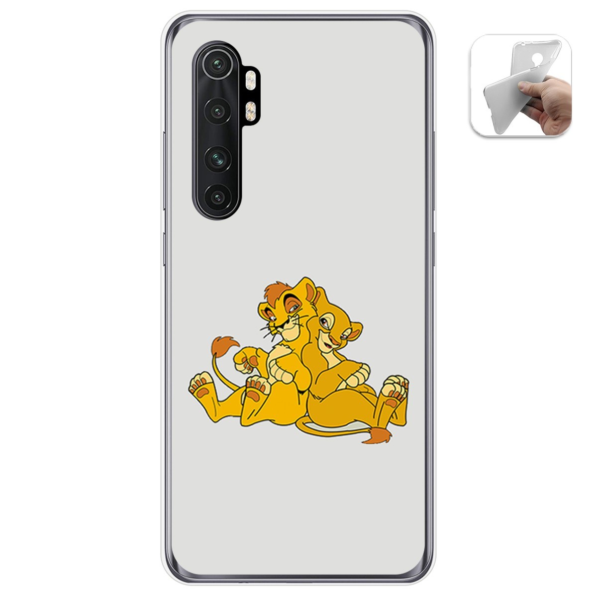 Funda Gel Tpu para Xiaomi Mi Note 10 Lite diseño Leones Dibujos
