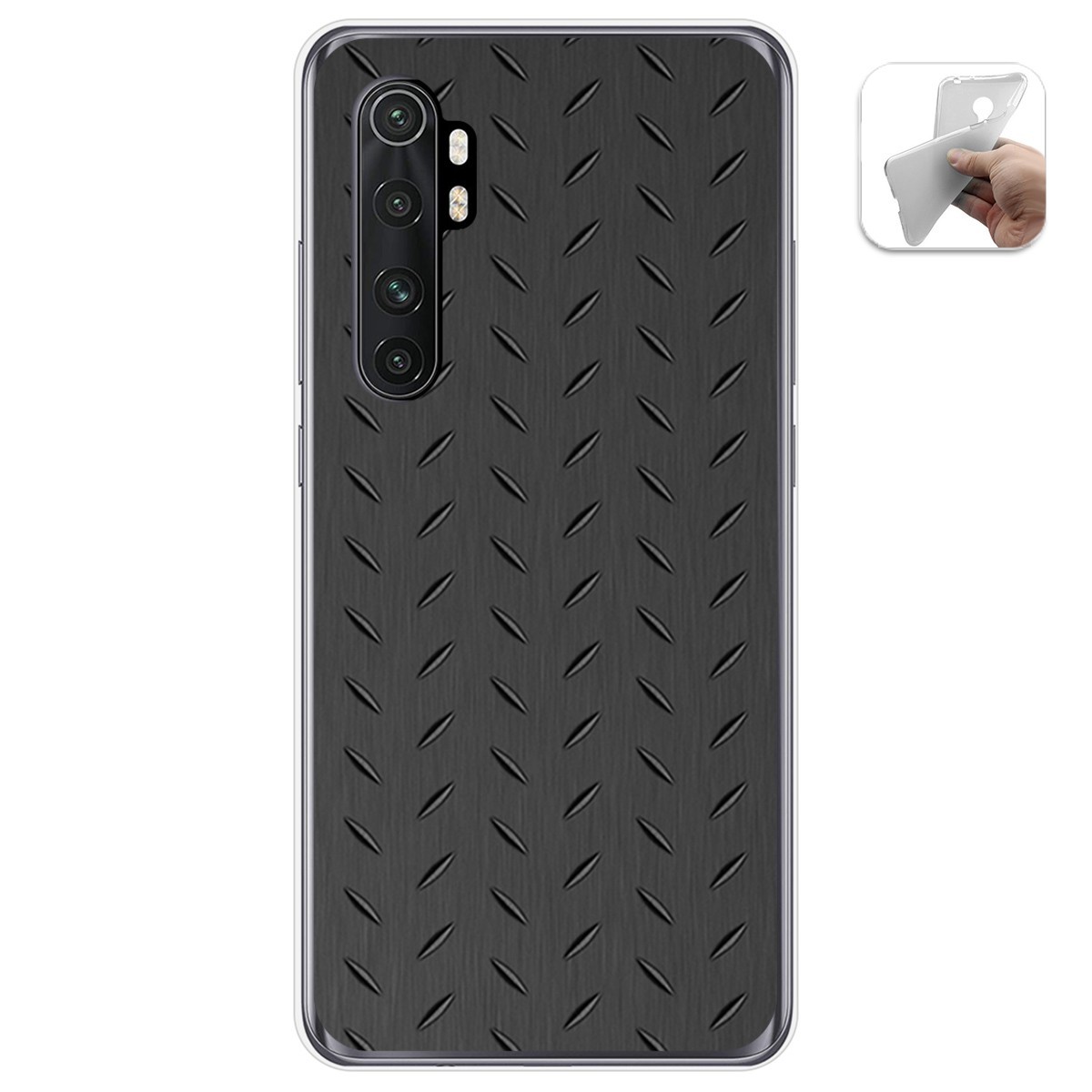Funda Gel Tpu para Xiaomi Mi Note 10 Lite diseño Metal Dibujos