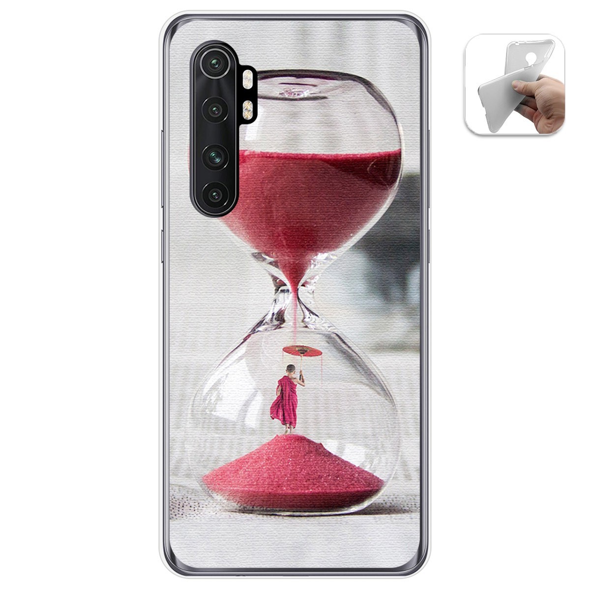 Funda Gel Tpu para Xiaomi Mi Note 10 Lite diseño Reloj Dibujos