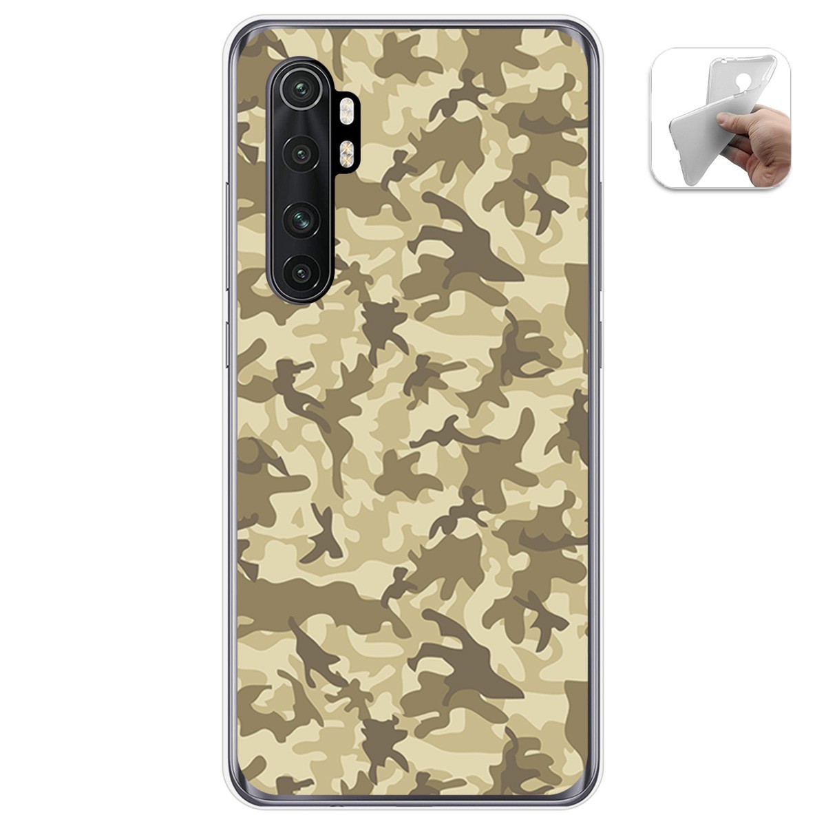 Funda Gel Tpu para Xiaomi Mi Note 10 Lite diseño Sand Camuflaje Dibujos