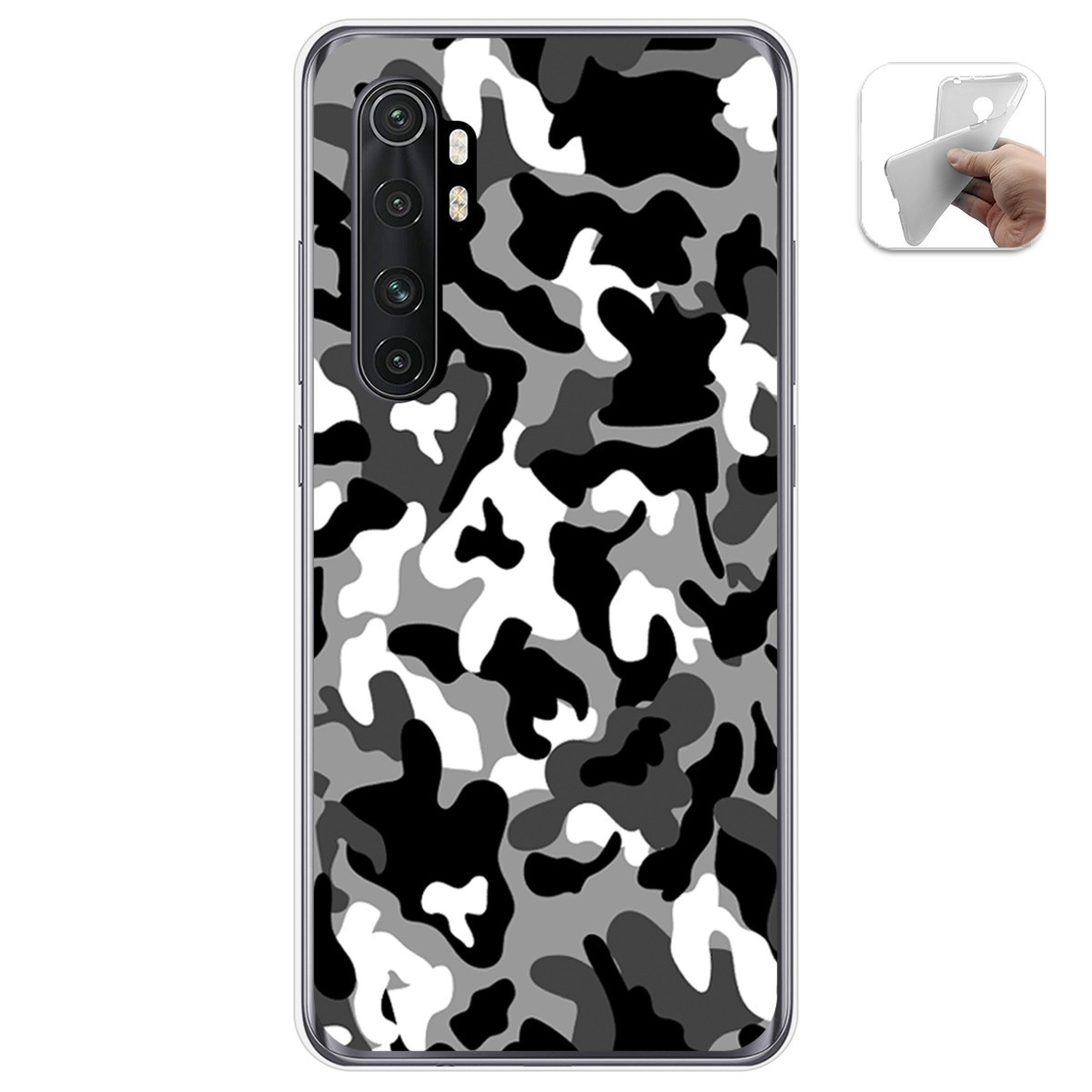 Funda Gel Tpu para Xiaomi Mi Note 10 Lite diseño Snow Camuflaje Dibujos