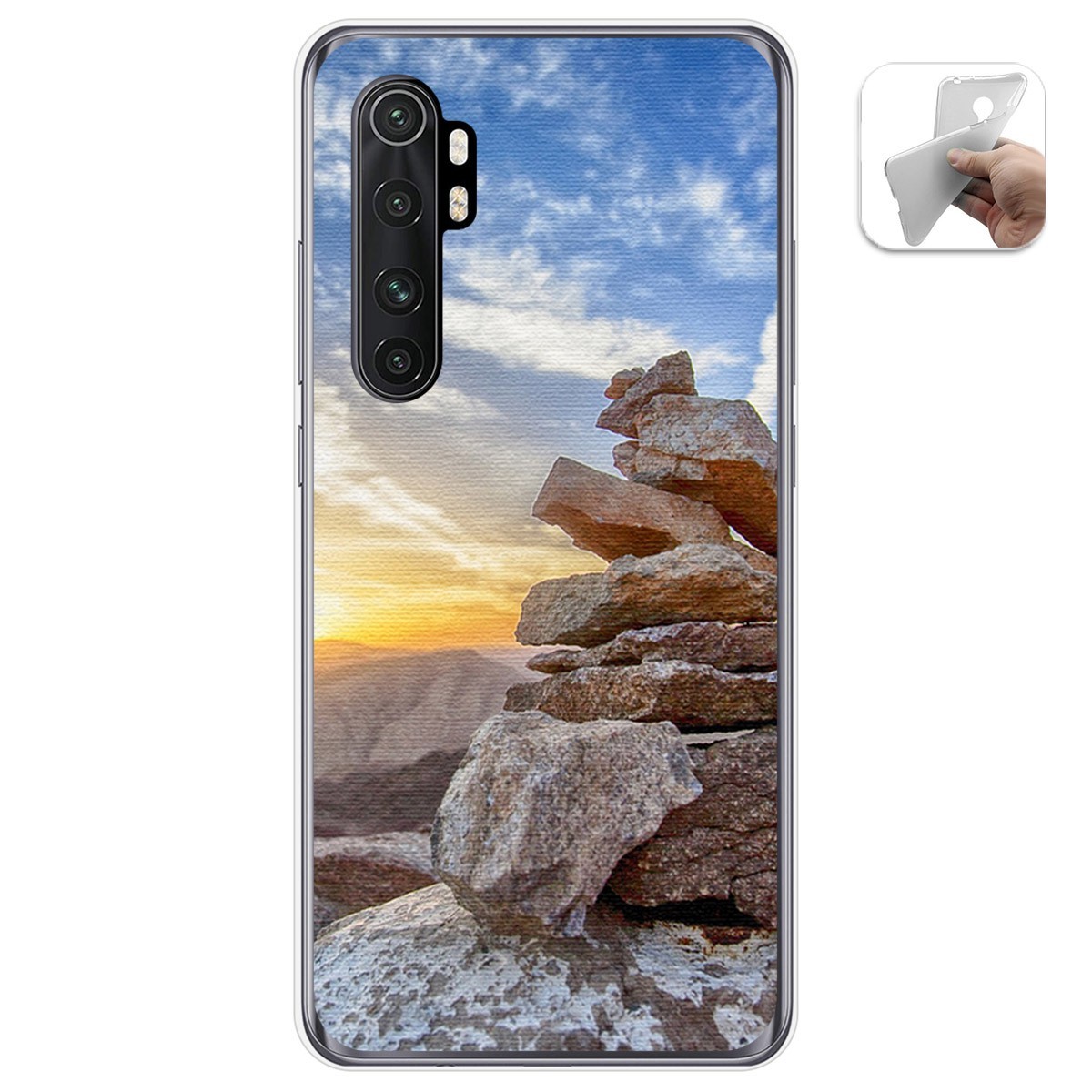 Funda Gel Tpu para Xiaomi Mi Note 10 Lite diseño Sunset Dibujos