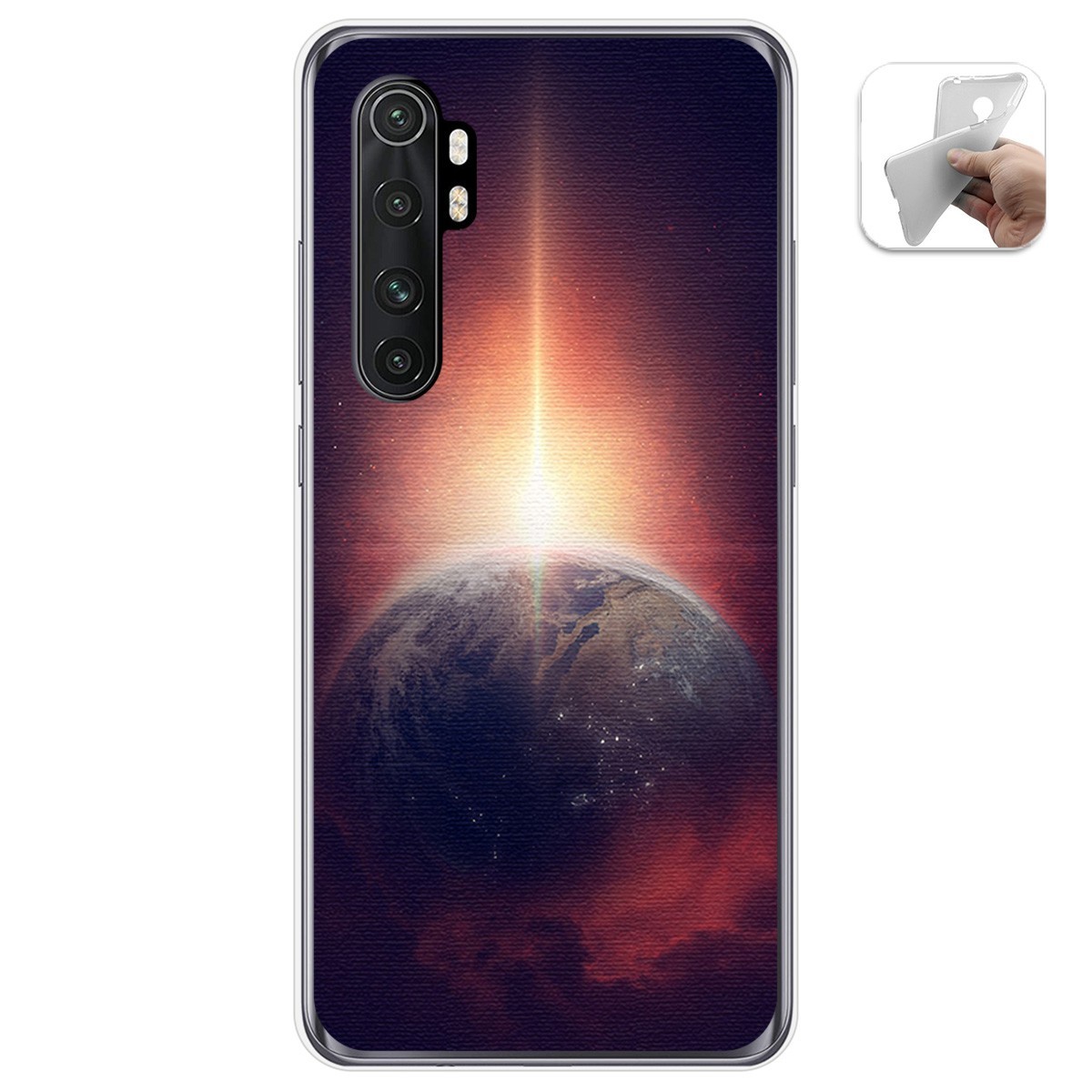 Funda Gel Tpu para Xiaomi Mi Note 10 Lite diseño Tierra Dibujos