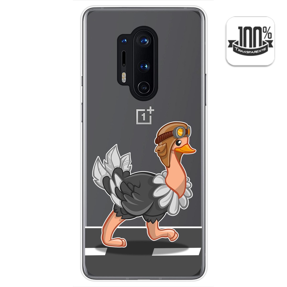 Funda Gel Transparente para Oneplus 8 Pro diseño Avestruz Dibujos