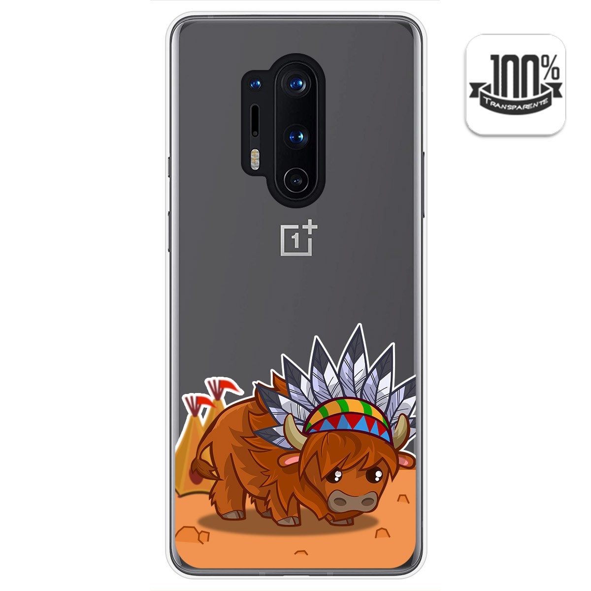 Funda Gel Transparente para Oneplus 8 Pro diseño Bufalo Dibujos