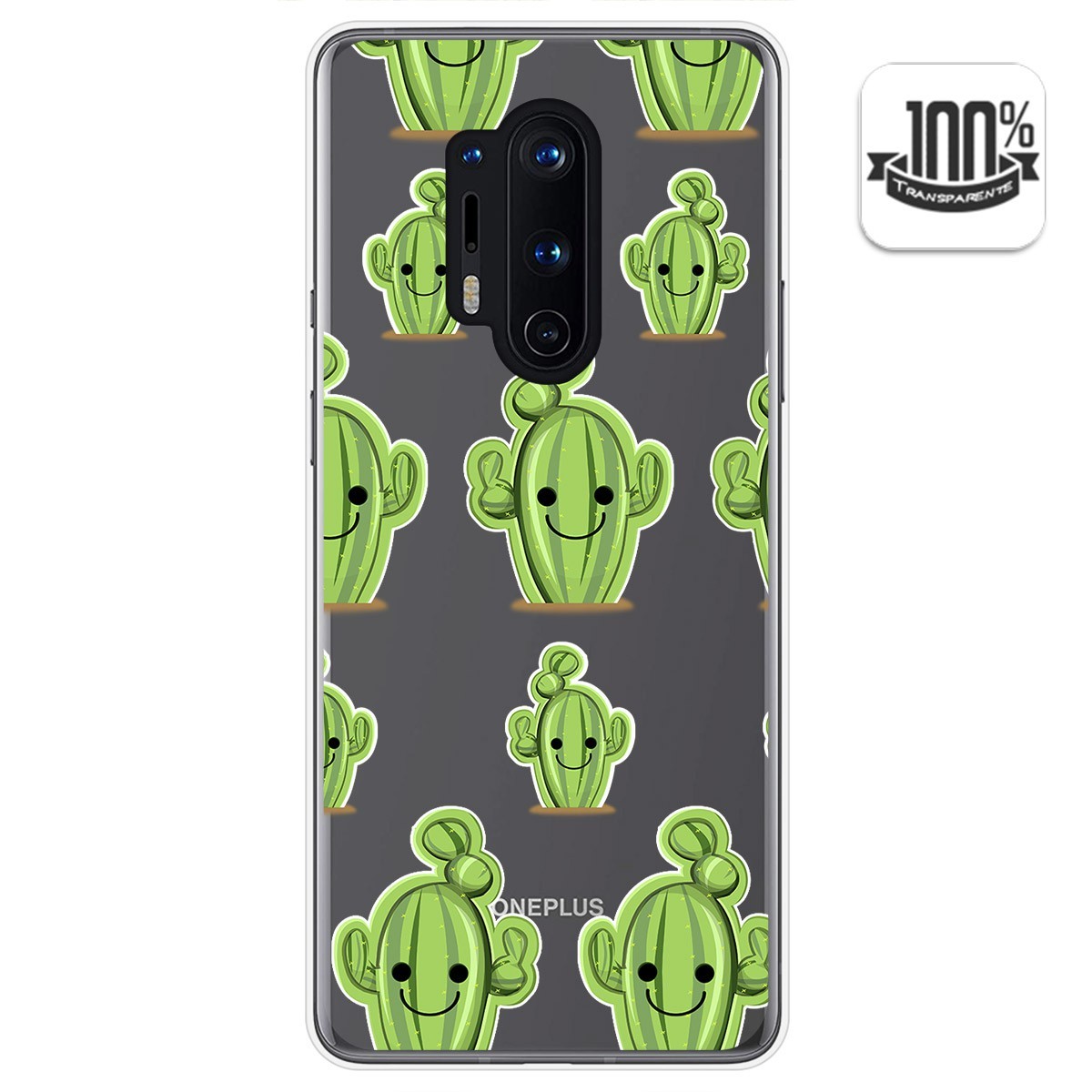 Funda Gel Transparente para Oneplus 8 Pro diseño Cactus Dibujos