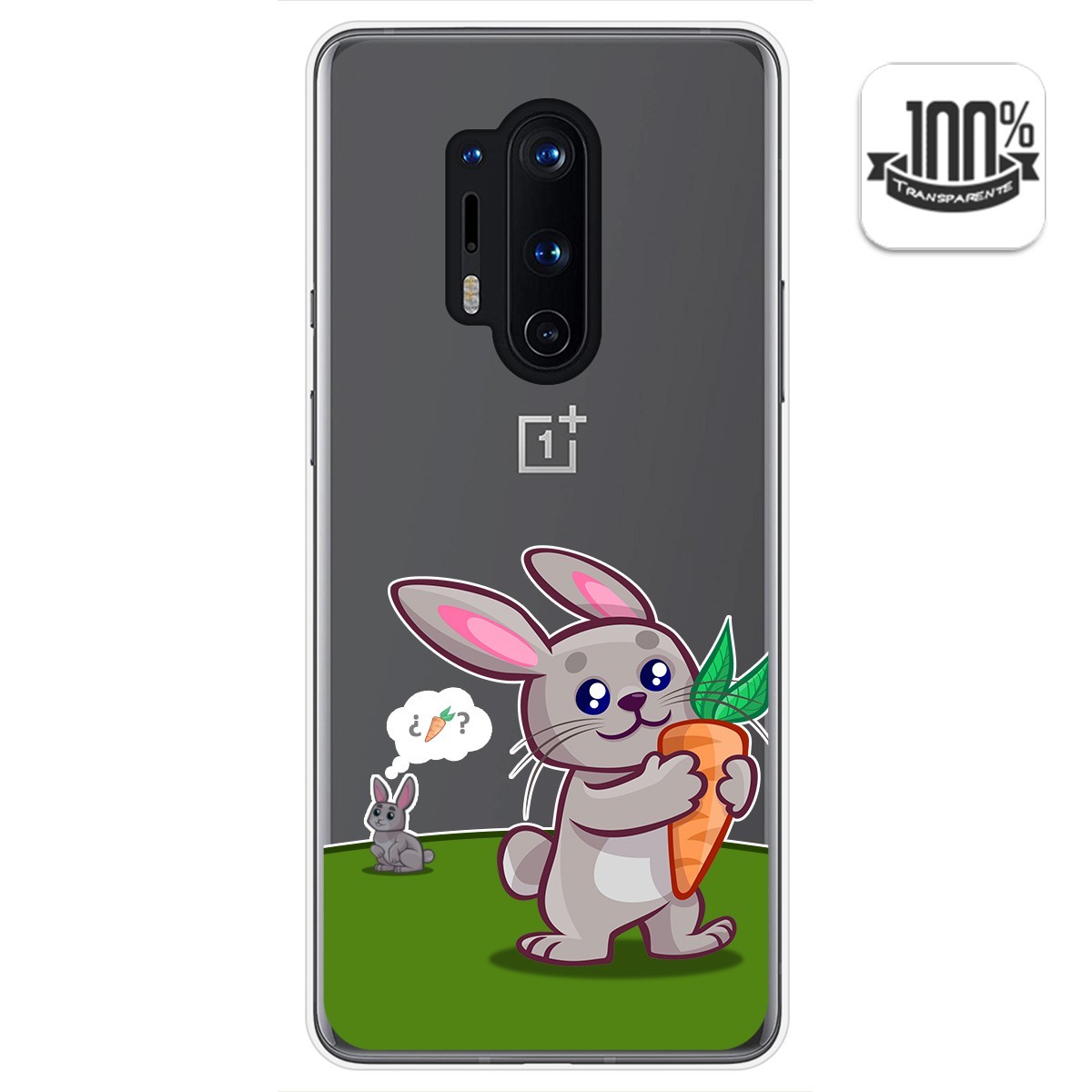 Funda Gel Transparente para Oneplus 8 Pro diseño Conejo Dibujos