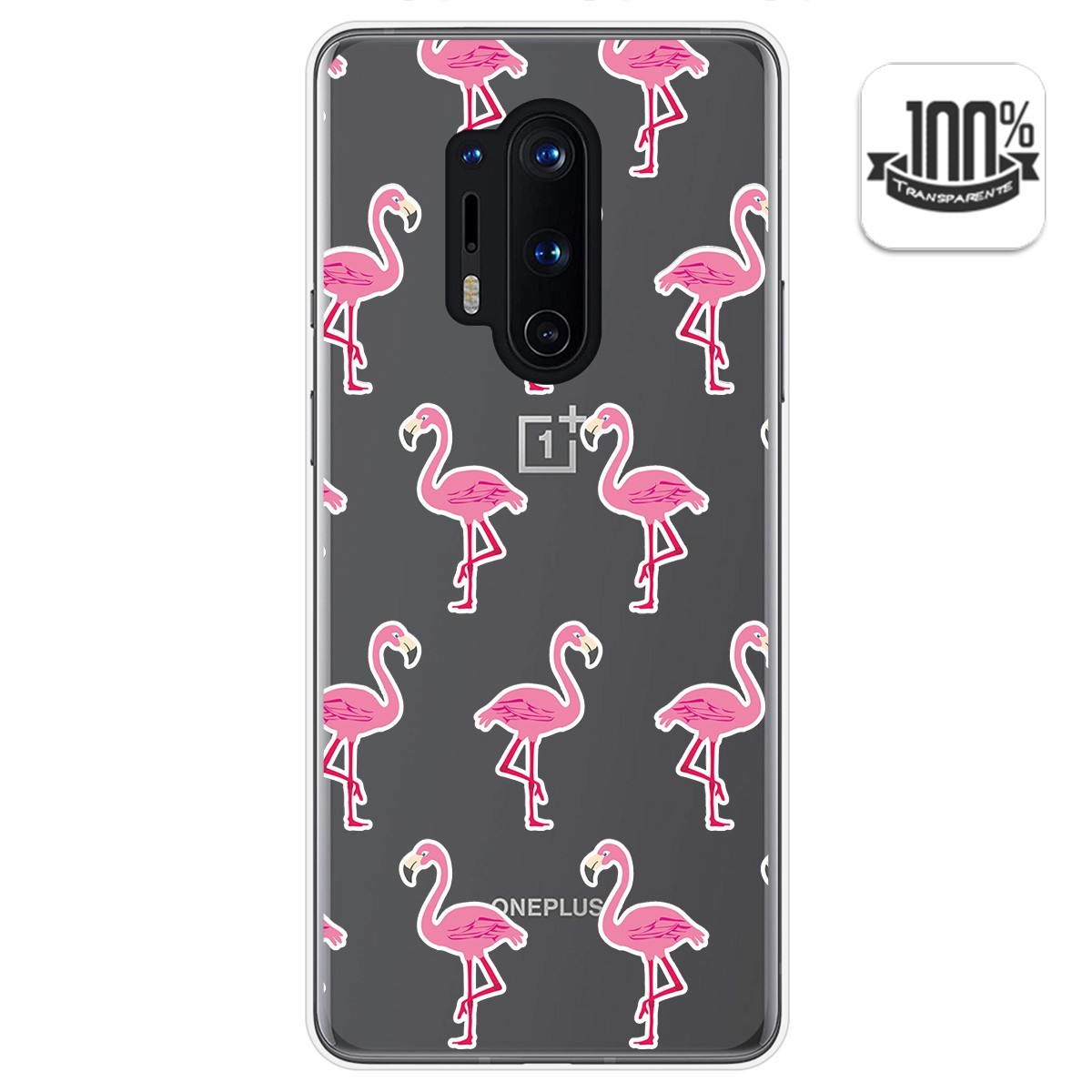 Funda Gel Transparente para Oneplus 8 Pro diseño Flamenco Dibujos