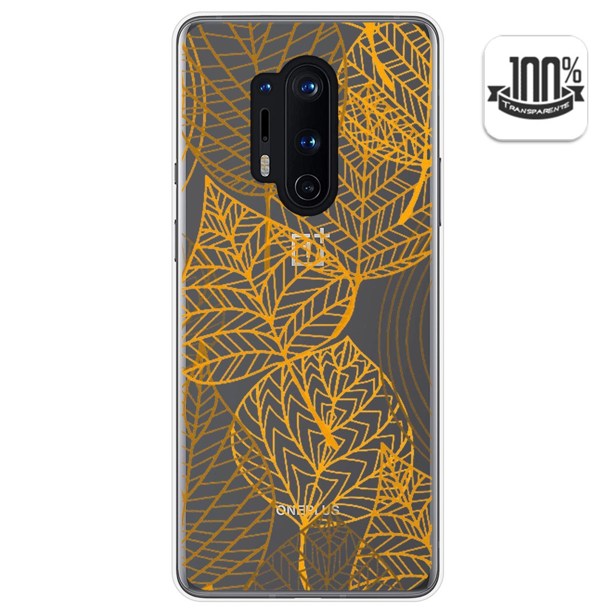 Funda Gel Transparente para Oneplus 8 Pro diseño Hojas Dibujos