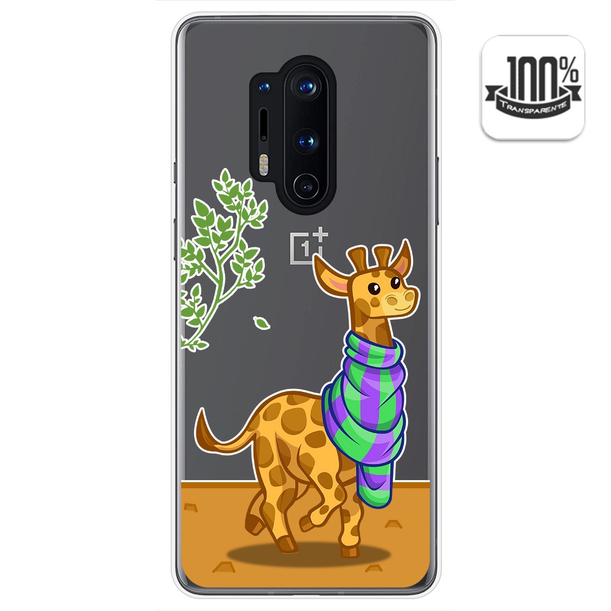 Funda Gel Transparente para Oneplus 8 Pro diseño Jirafa Dibujos