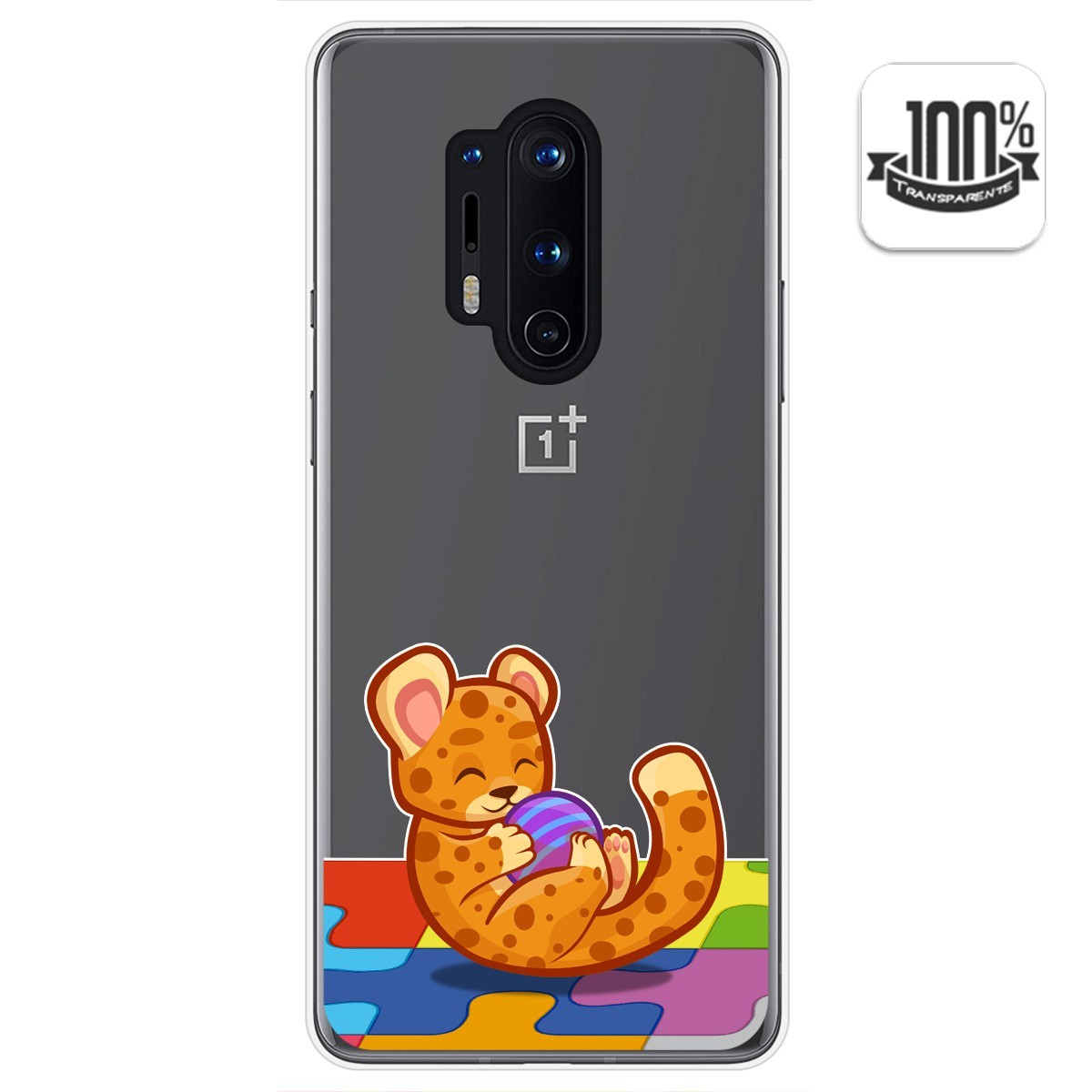 Funda Gel Transparente para Oneplus 8 Pro diseño Leopardo Dibujos