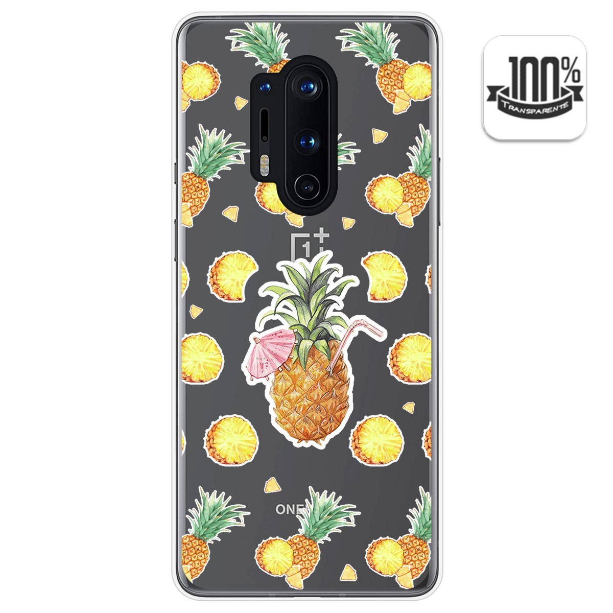 Funda Gel Transparente para Oneplus 8 Pro diseño Piña Dibujos