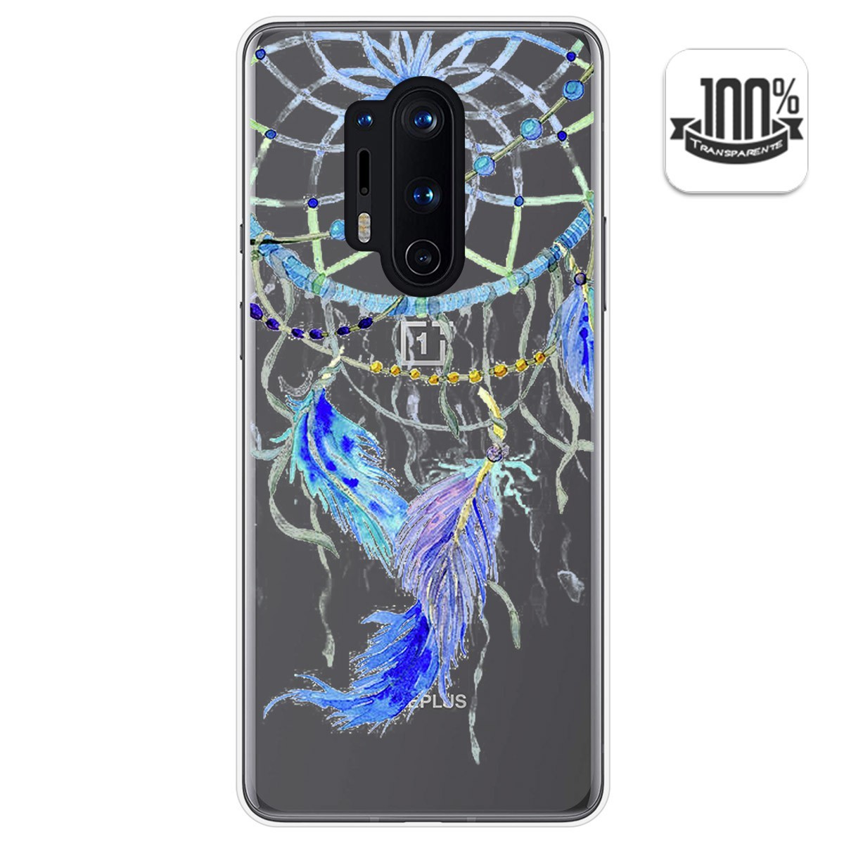 Funda Gel Transparente para Oneplus 8 Pro diseño Plumas Dibujos