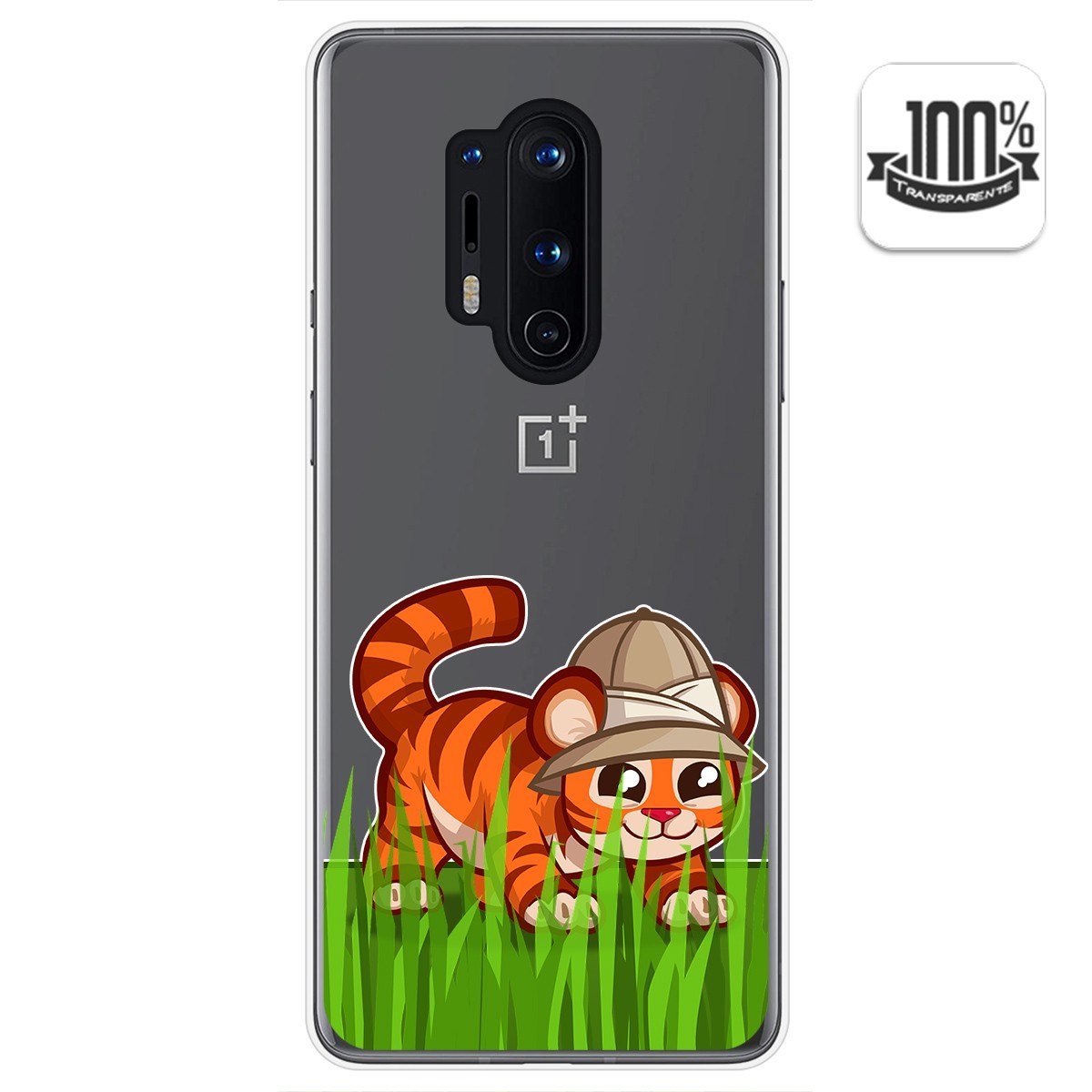 Funda Gel Transparente para Oneplus 8 Pro diseño Tigre Dibujos