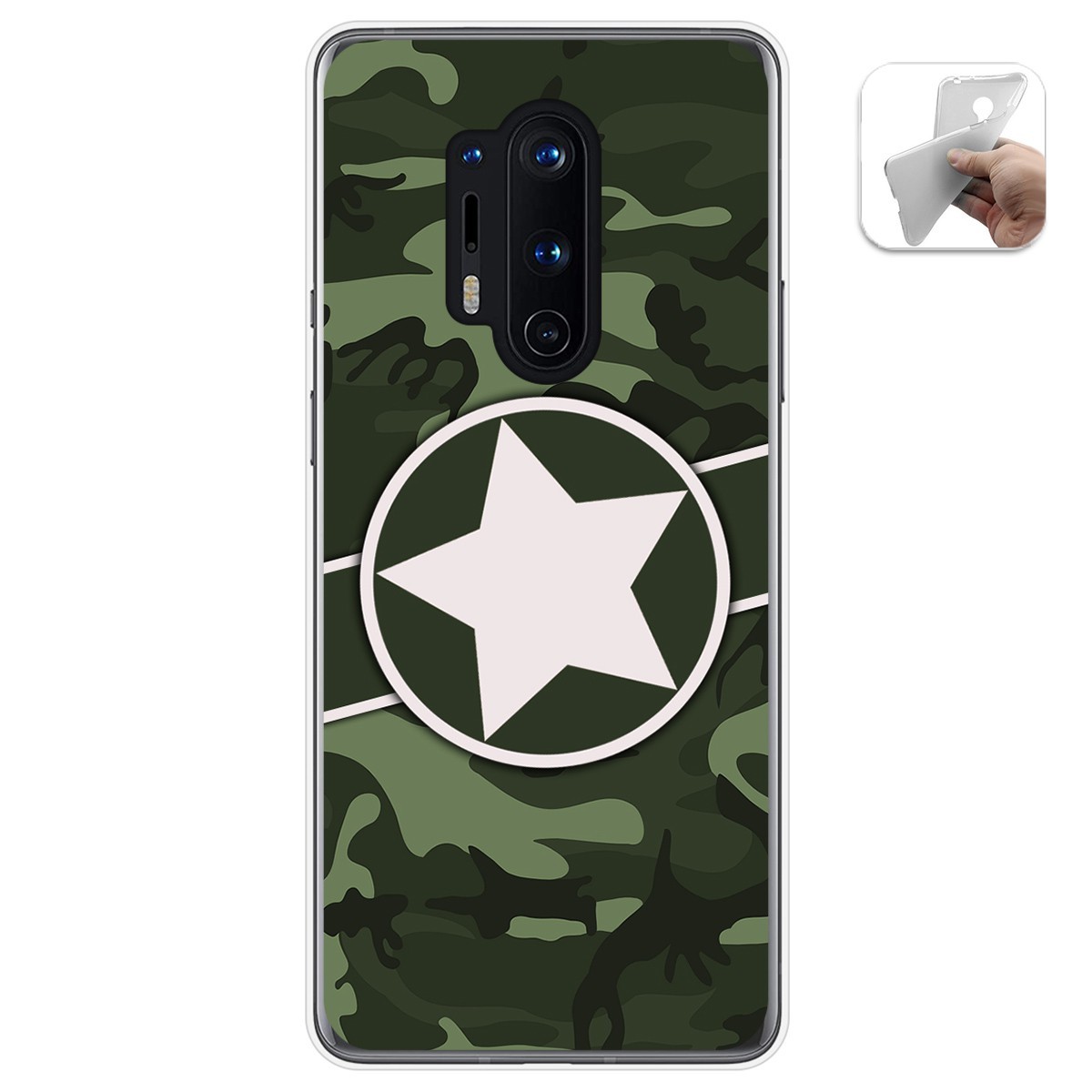 Funda Gel Tpu para Oneplus 8 Pro diseño Camuflaje 01 Dibujos