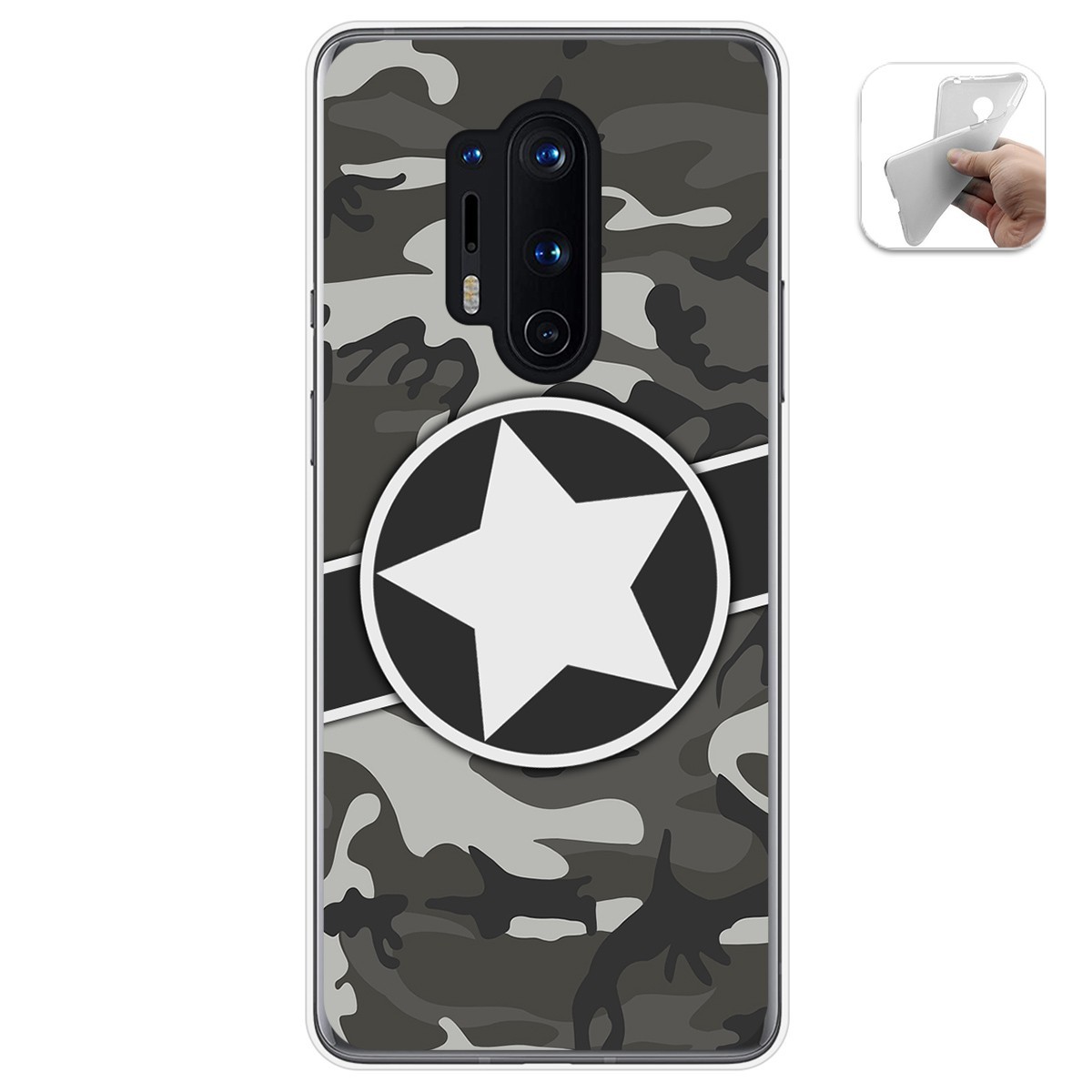 Funda Gel Tpu para Oneplus 8 Pro diseño Camuflaje 02 Dibujos