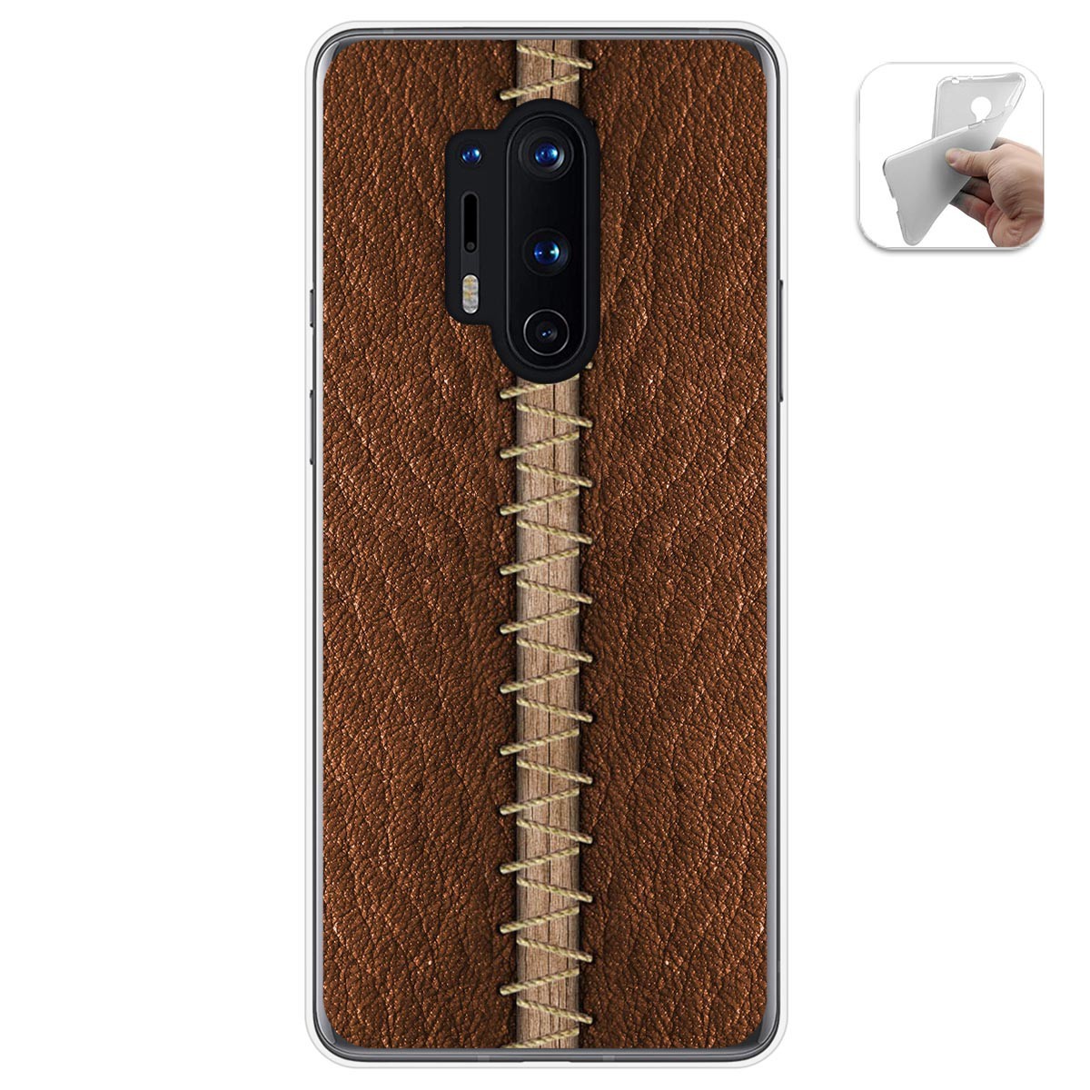 Funda Gel Tpu para Oneplus 8 Pro diseño Cuero 01 Dibujos