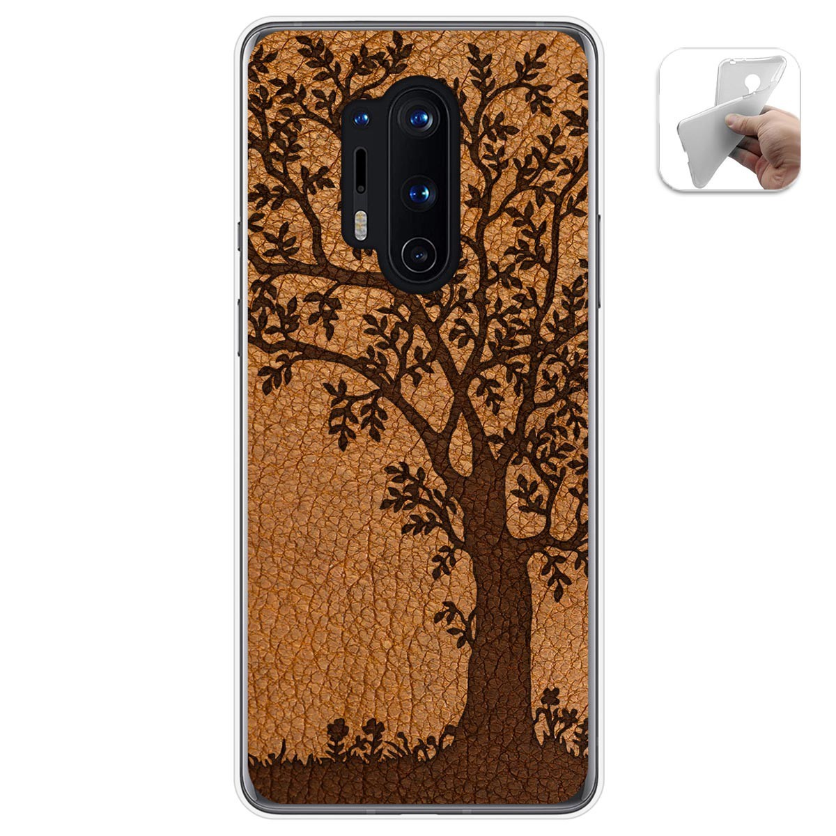 Funda Gel Tpu para Oneplus 8 Pro diseño Cuero 03 Dibujos