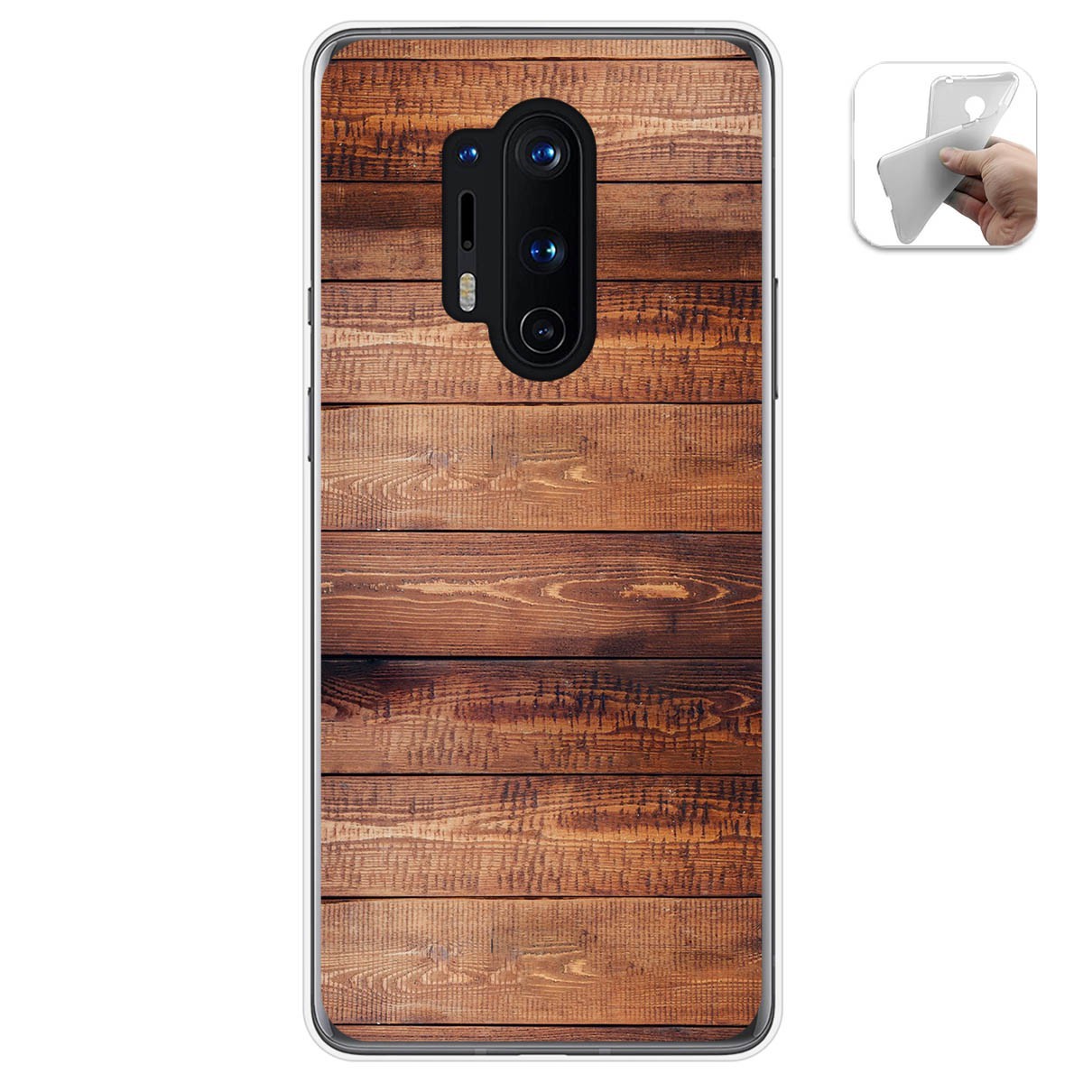 Funda Gel Tpu para Oneplus 8 Pro diseño Madera 02 Dibujos