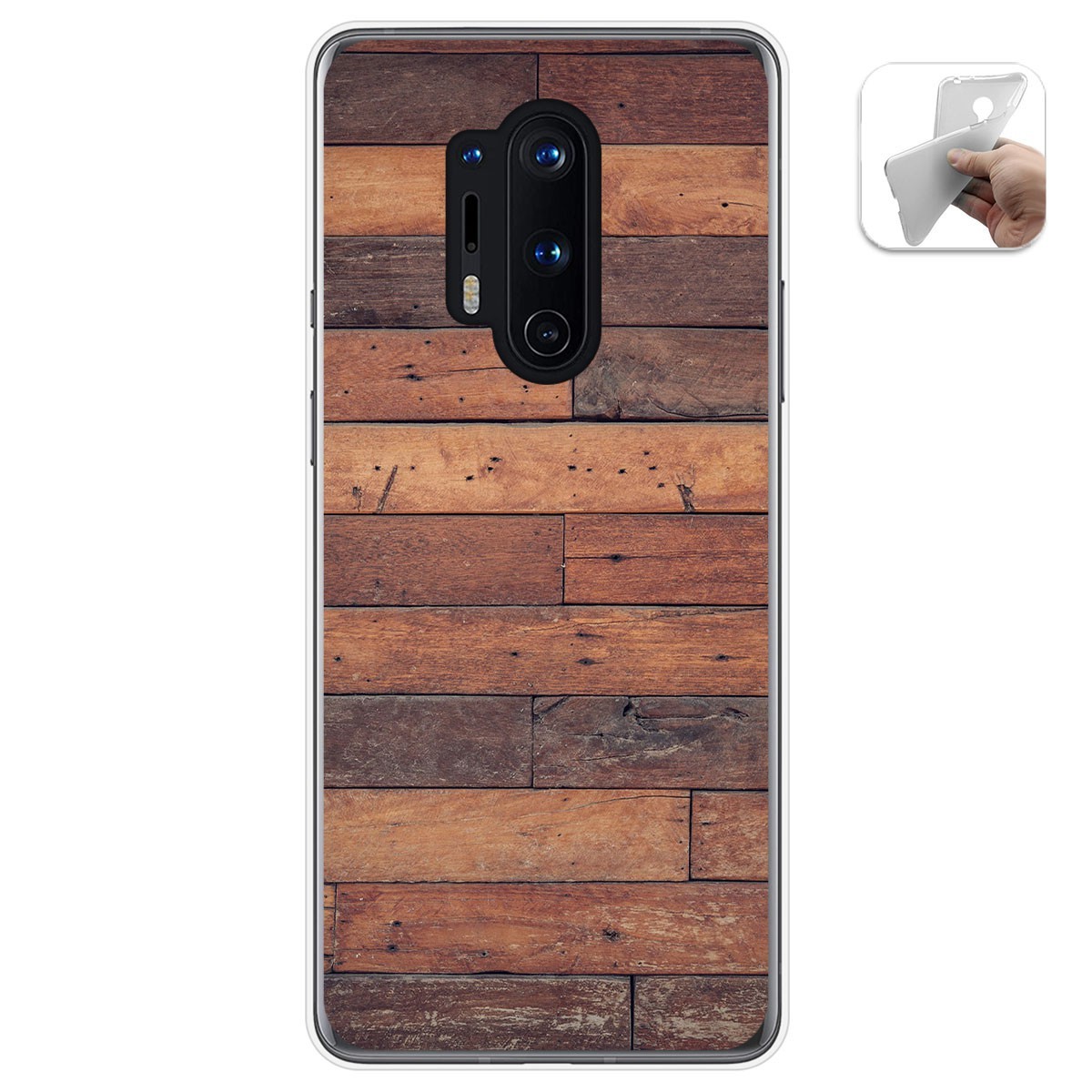 Funda Gel Tpu para Oneplus 8 Pro diseño Madera 03 Dibujos